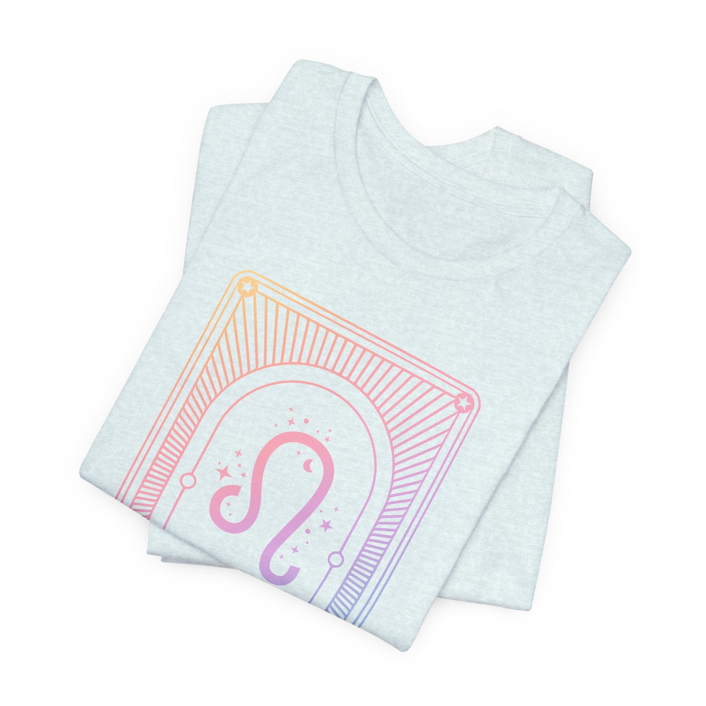 Leo Zodiac Jersey Tee - Rainbow Astrology Shirt for Astrology Lovers | 10 Color Options