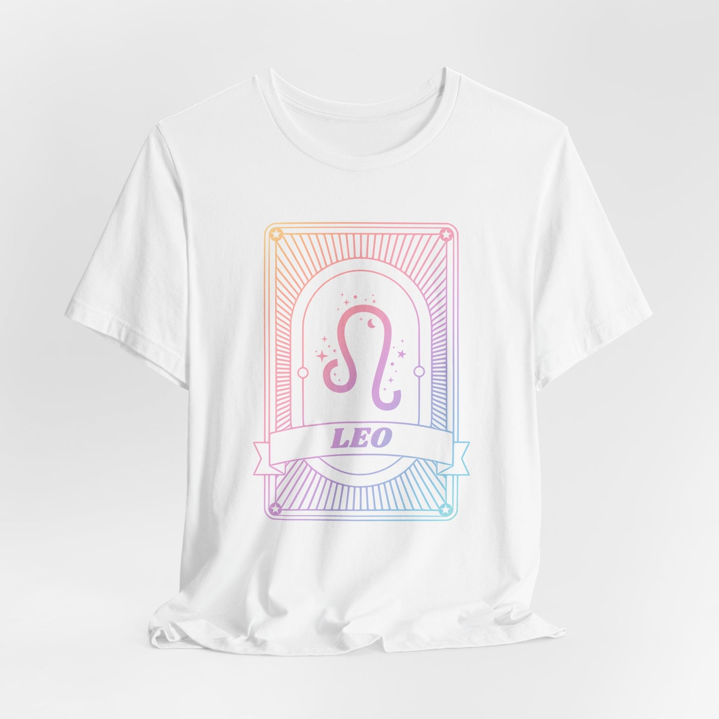 Leo Zodiac Jersey Tee - Rainbow Astrology Shirt for Astrology Lovers | 10 Color Options