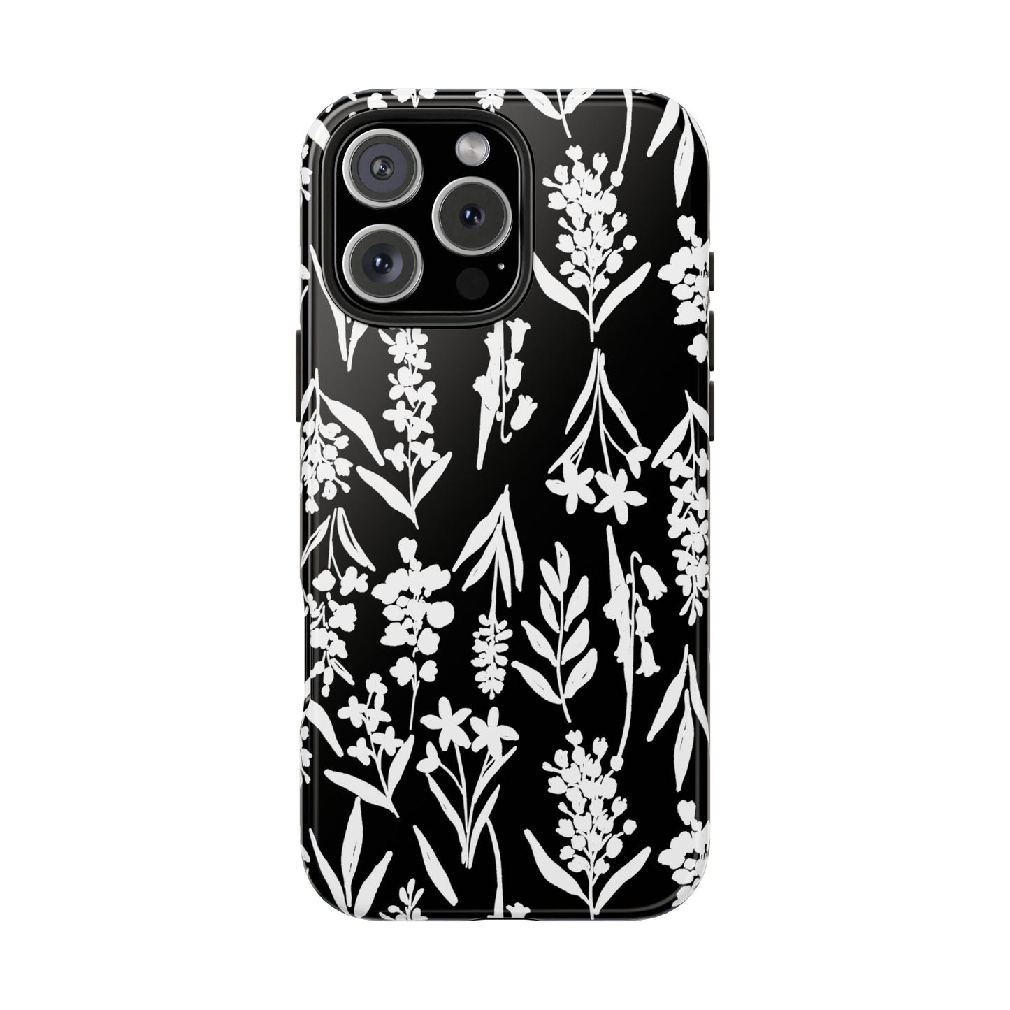 Black & White Floral Tough Phone Cases | Nature Inspired iPhone Cover