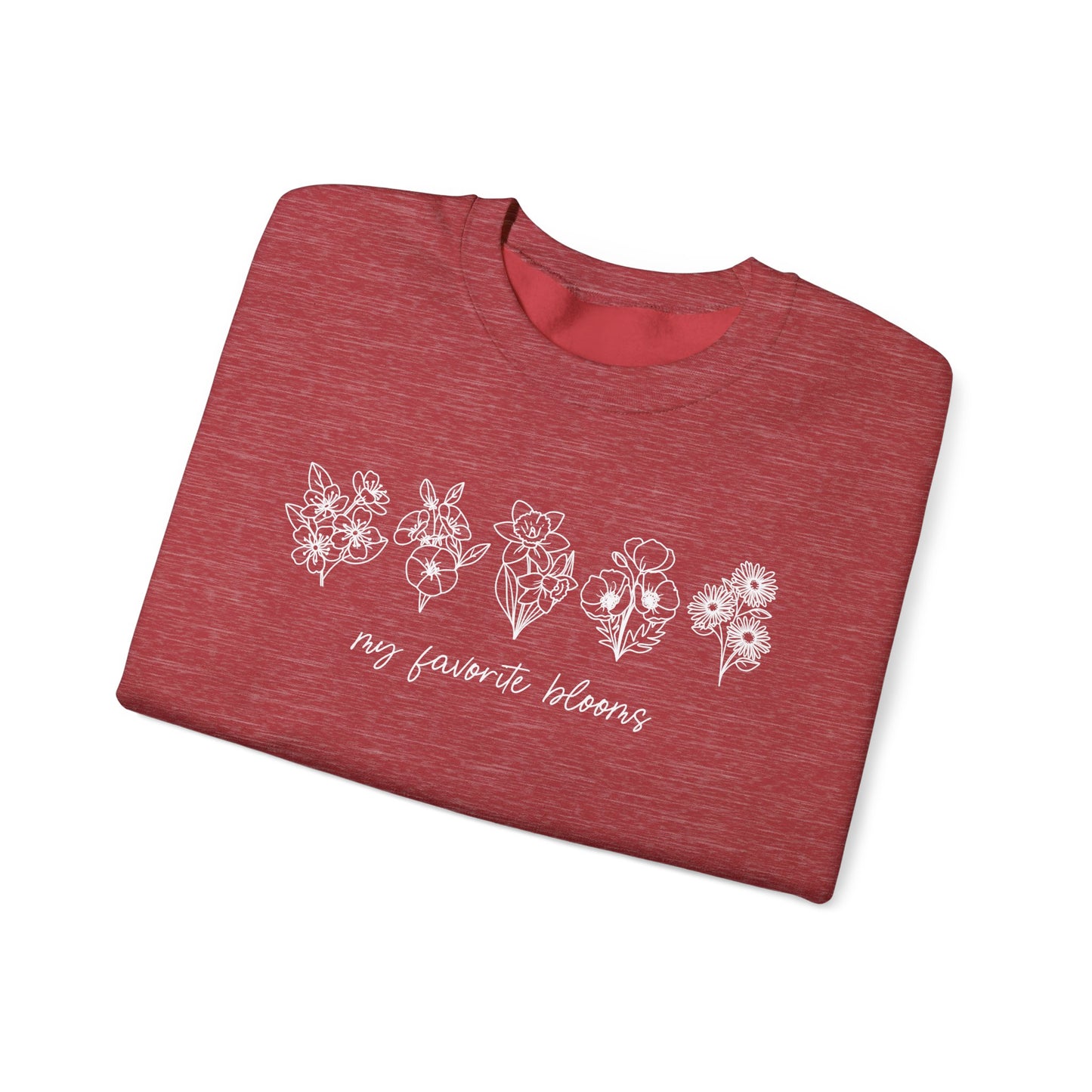 Birth Flower Garden | Up to 12 Flowers Unisex Heavy Blend™ Crewneck Sweatshirt