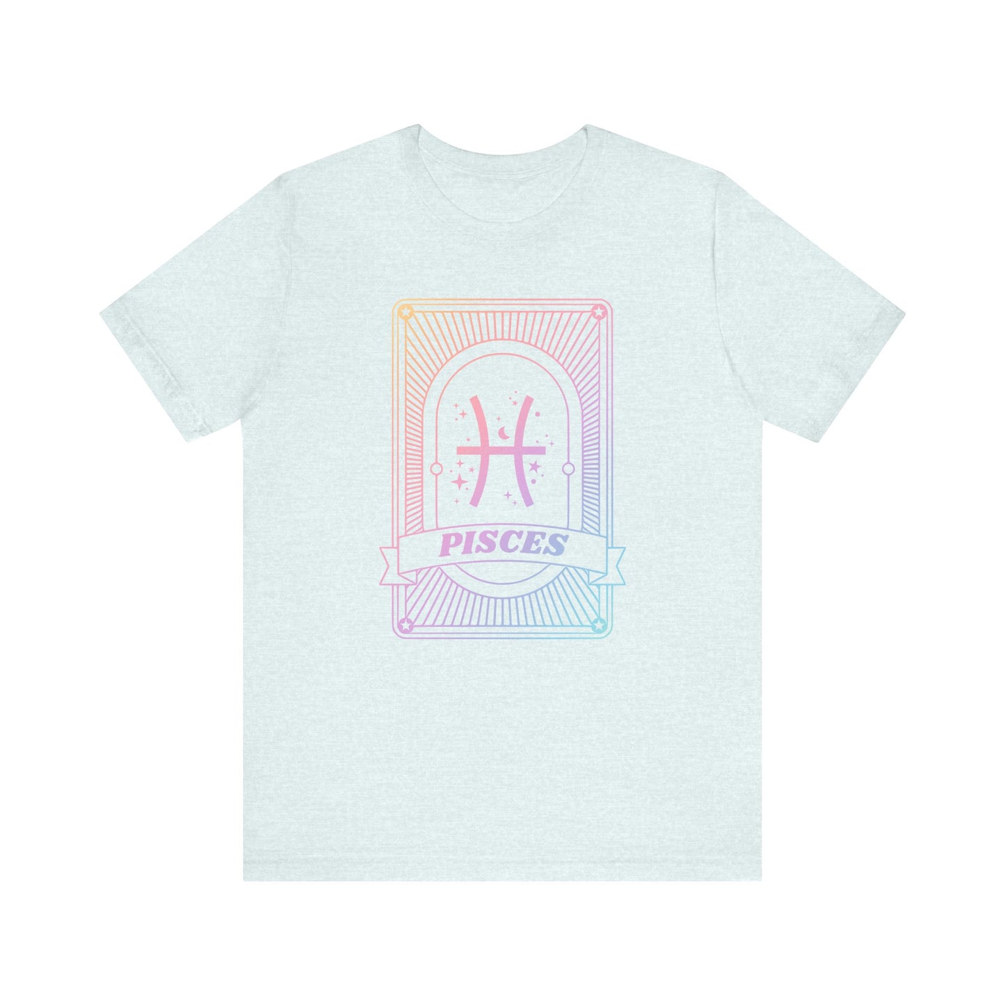 Pisces Zodiac Graphic Tee - Rainbow Astrology Shirt for Astrology Lovers | 10 Color Options