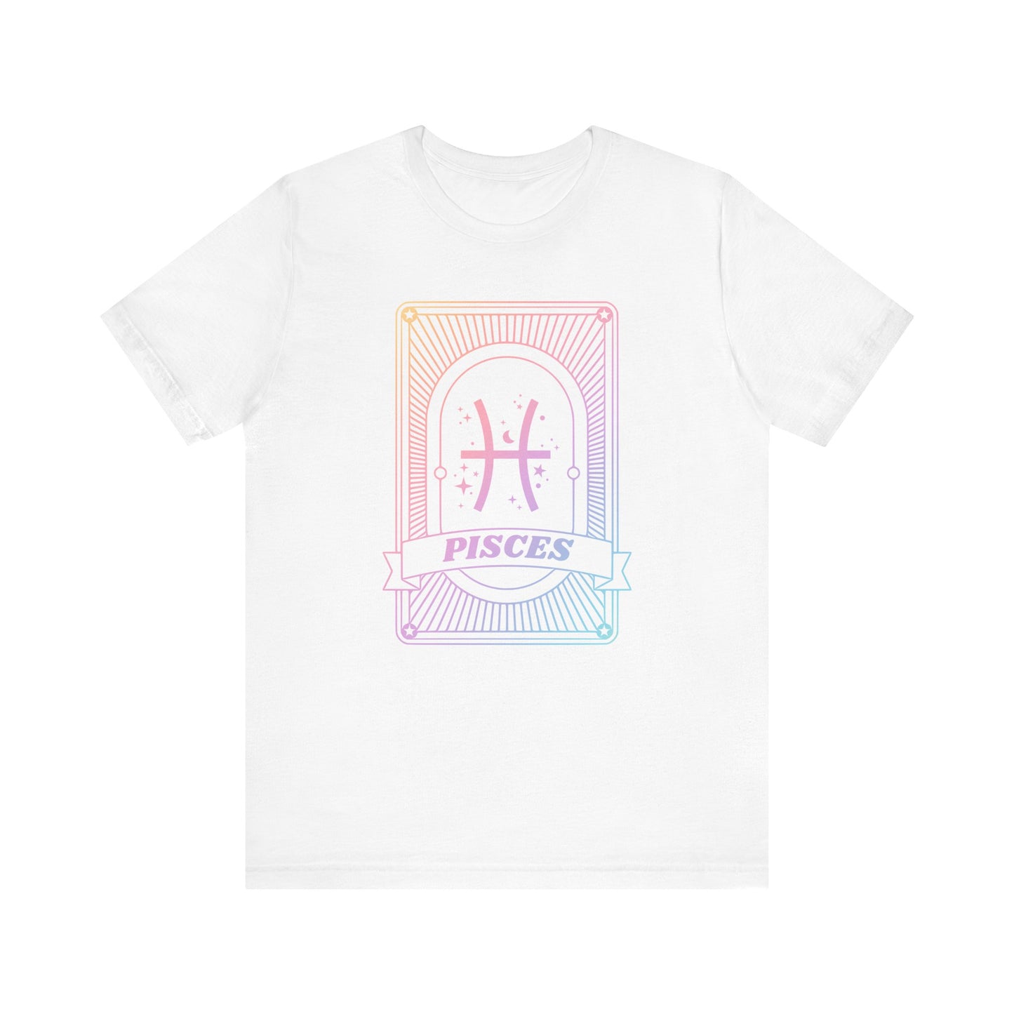 Pisces Zodiac Graphic Tee - Rainbow Astrology Shirt for Astrology Lovers | 10 Color Options