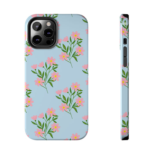 Pink Comsos Flowers Tough Phone Case | Garden Inspired Gift | Floral Phone Cover