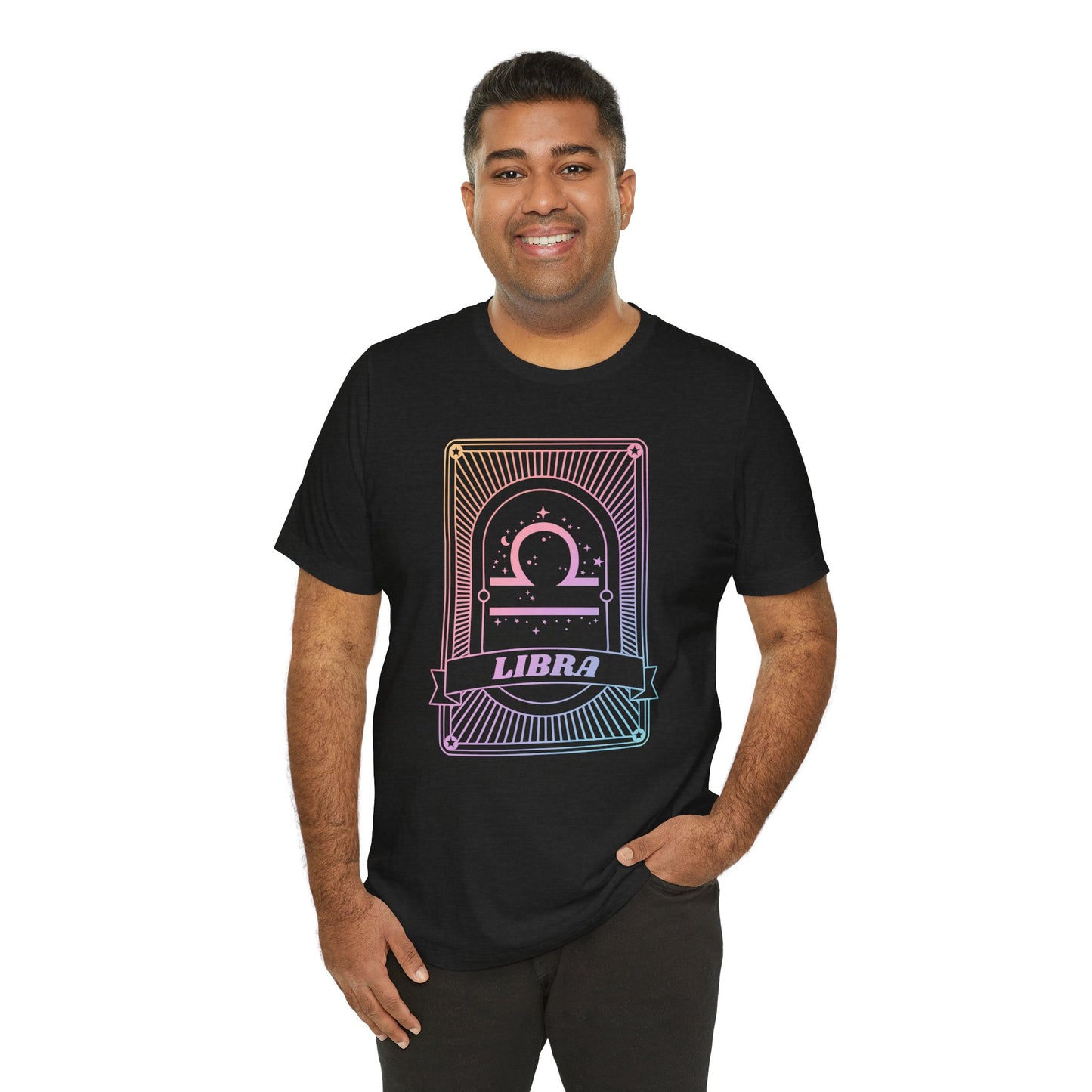 Libra Zodiac Graphic Tee - Rainbow Astrology Shirt for Astrology Lovers | 10 Color Options