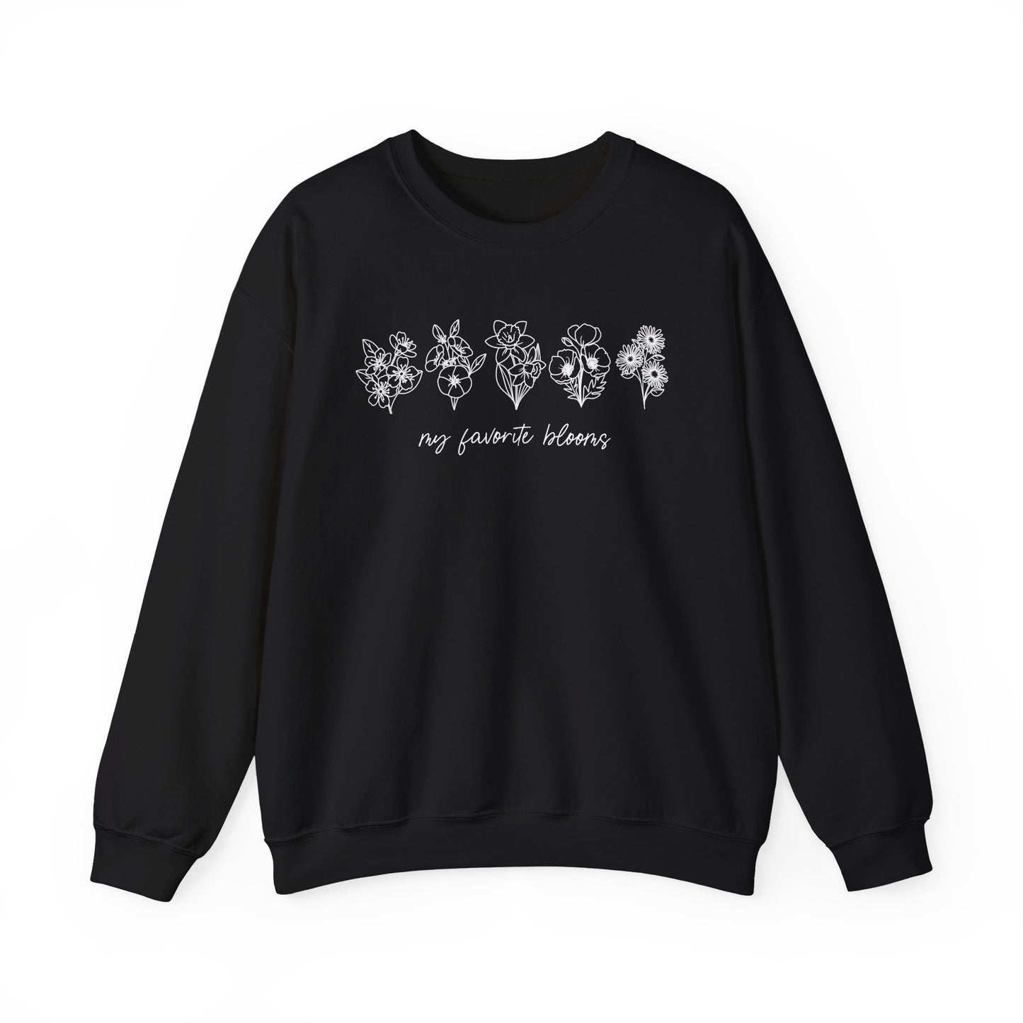 Birth Flower Garden | Up to 12 Flowers Unisex Heavy Blend™ Crewneck Sweatshirt