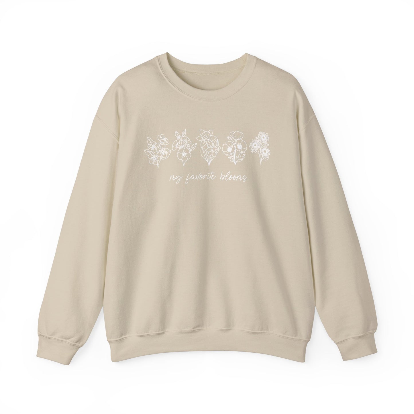 Birth Flower Garden | Up to 12 Flowers Unisex Heavy Blend™ Crewneck Sweatshirt