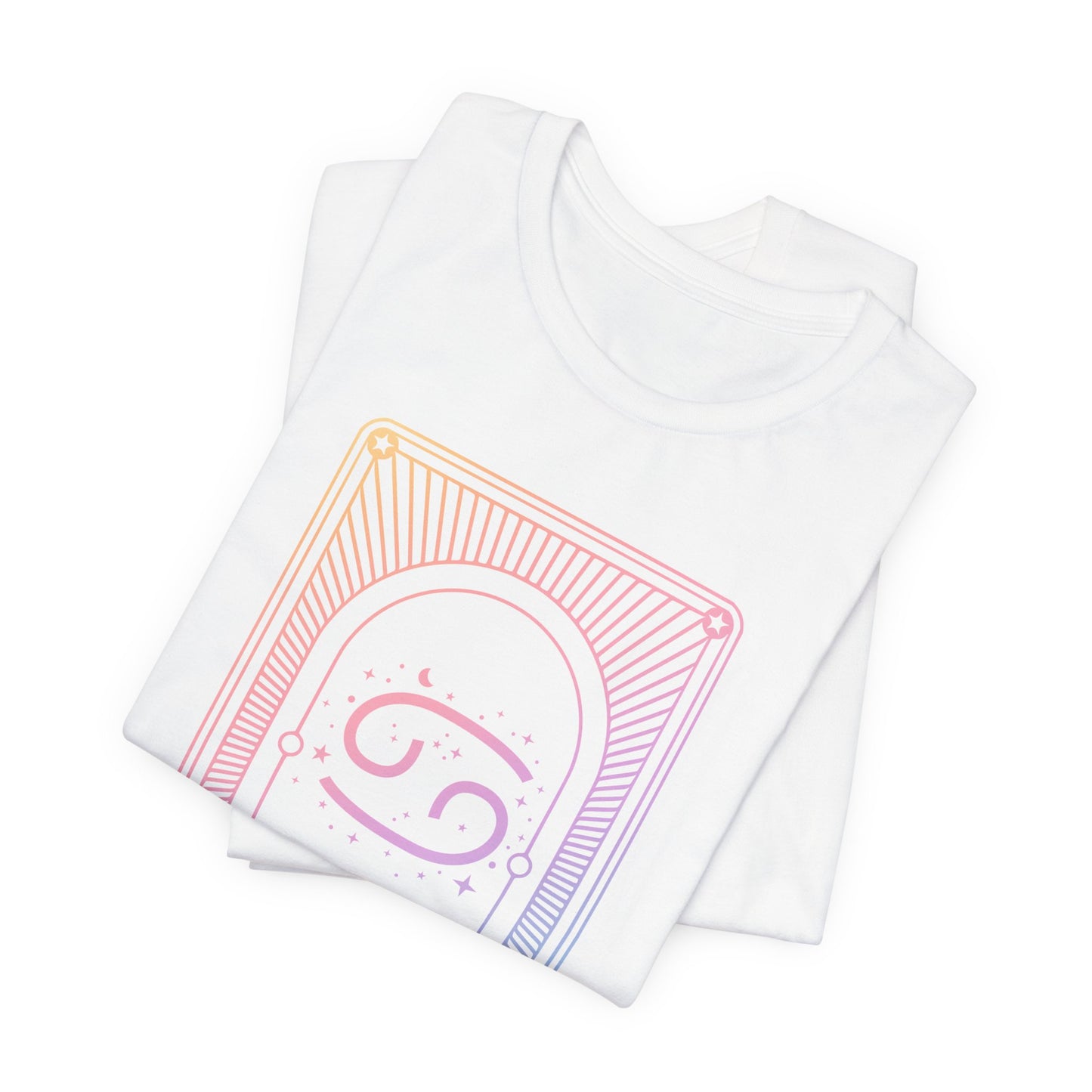 Cancer Zodiac Graphic Tee - Rainbow Astrology Shirt for Astrology Lovers | 10 Color Options