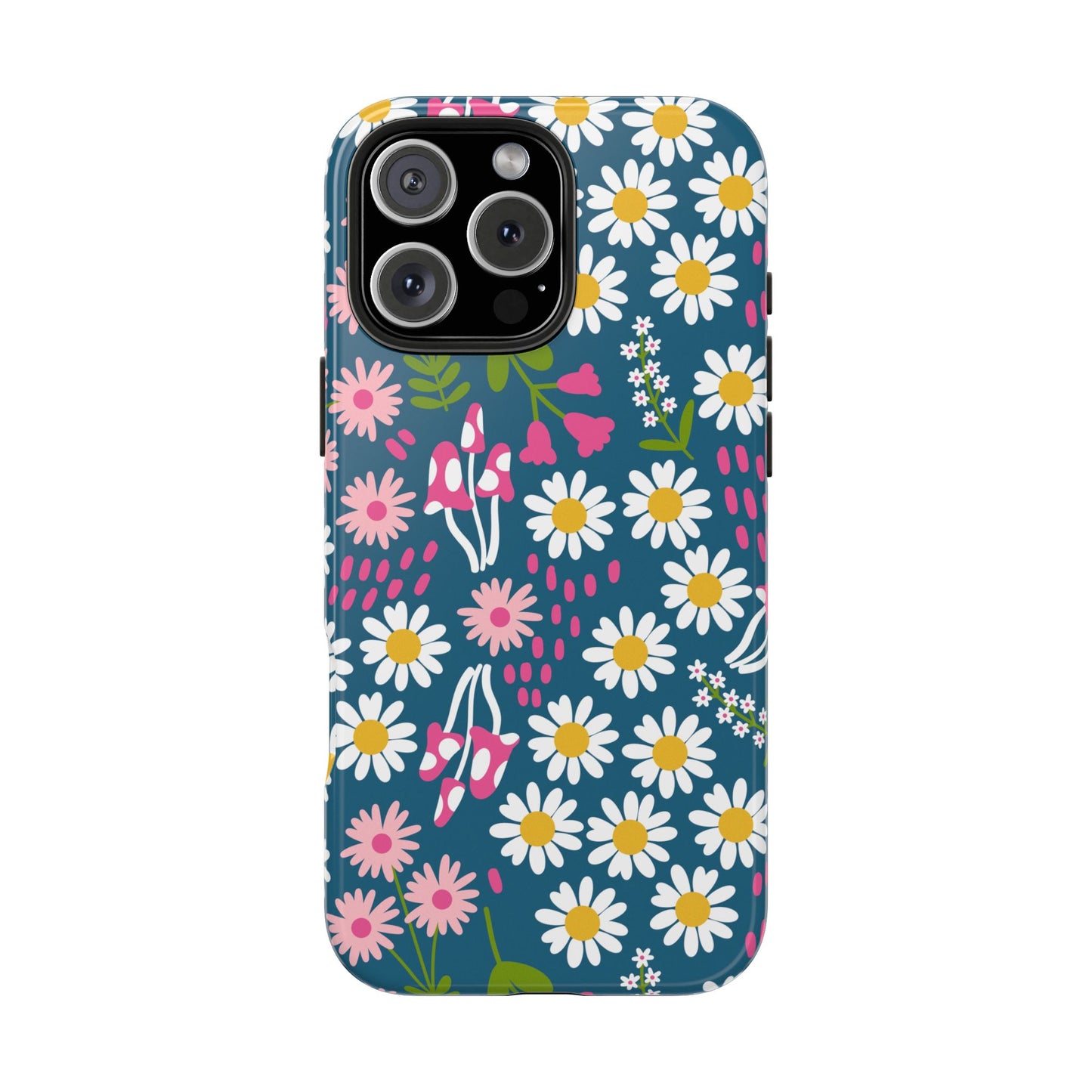 Florals + Mushrooms | Blue Tough Phone Case