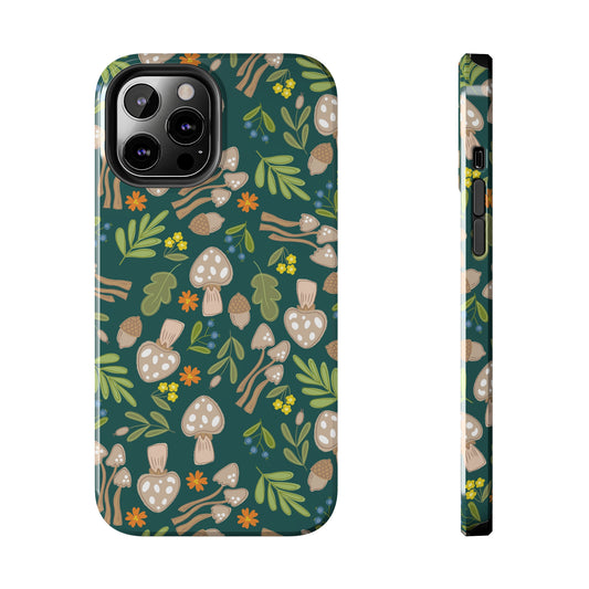 Mushroom Forest | Dark Green Tough Phone Cases