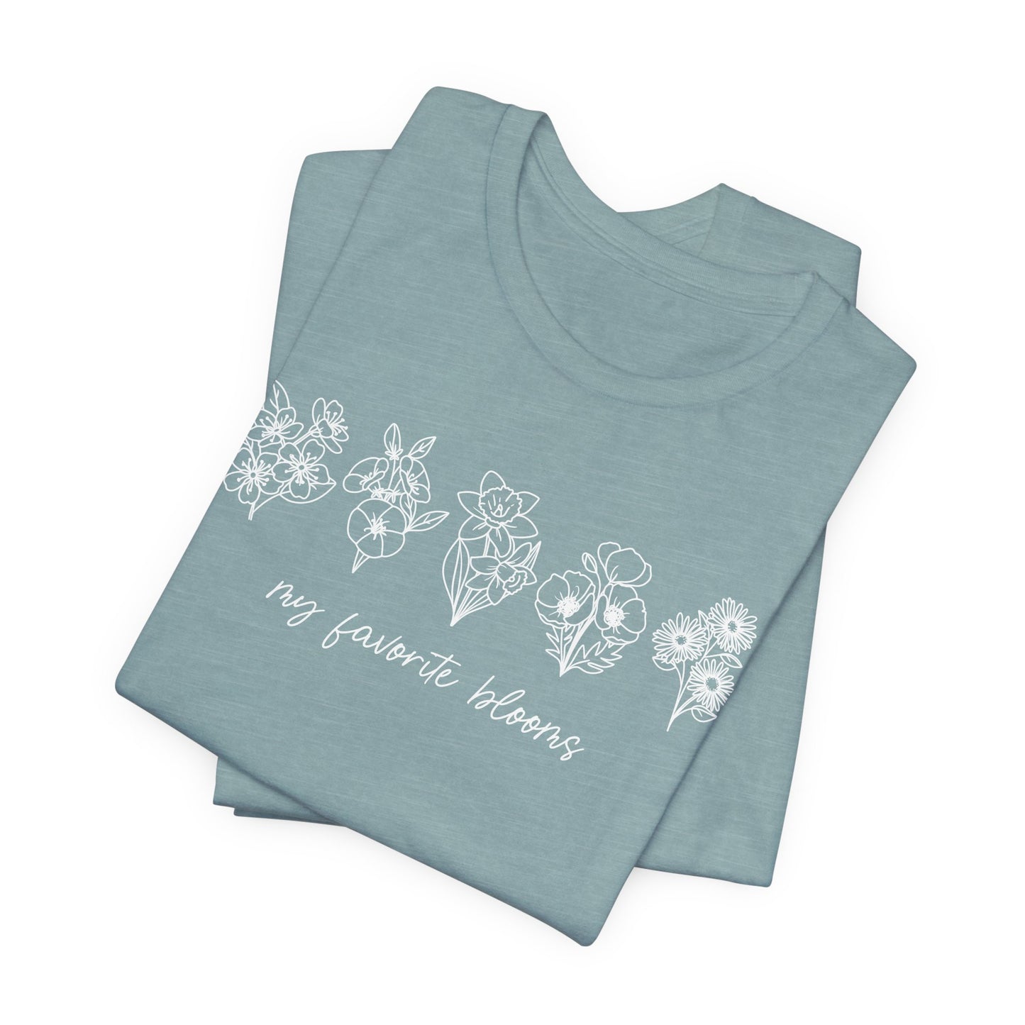 Personalized Birth Flower Garden Graphic Tee | Add Up to 5 Flowers | 13 Shirt Colors