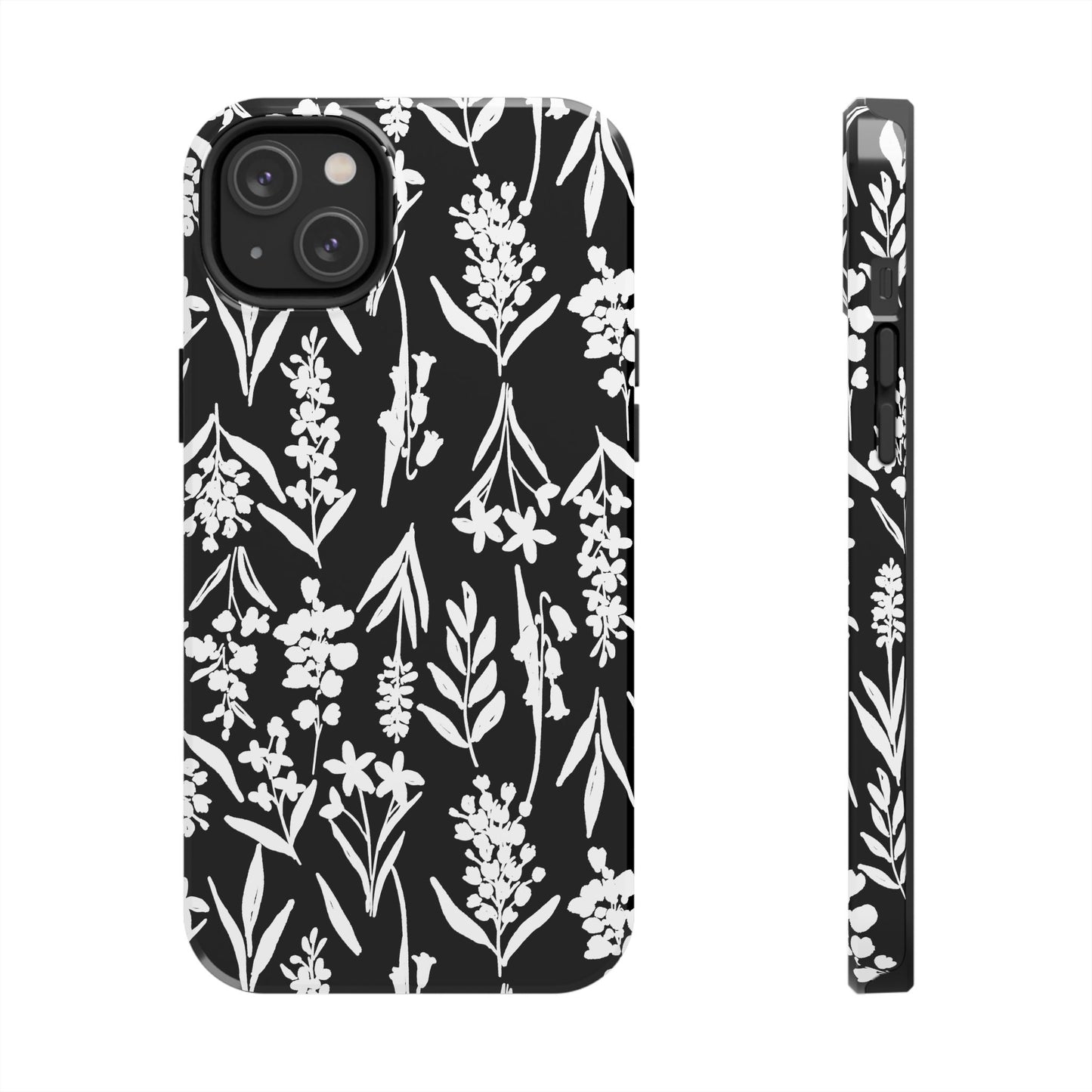 Black & White Floral Tough Phone Cases | Nature Inspired iPhone Cover