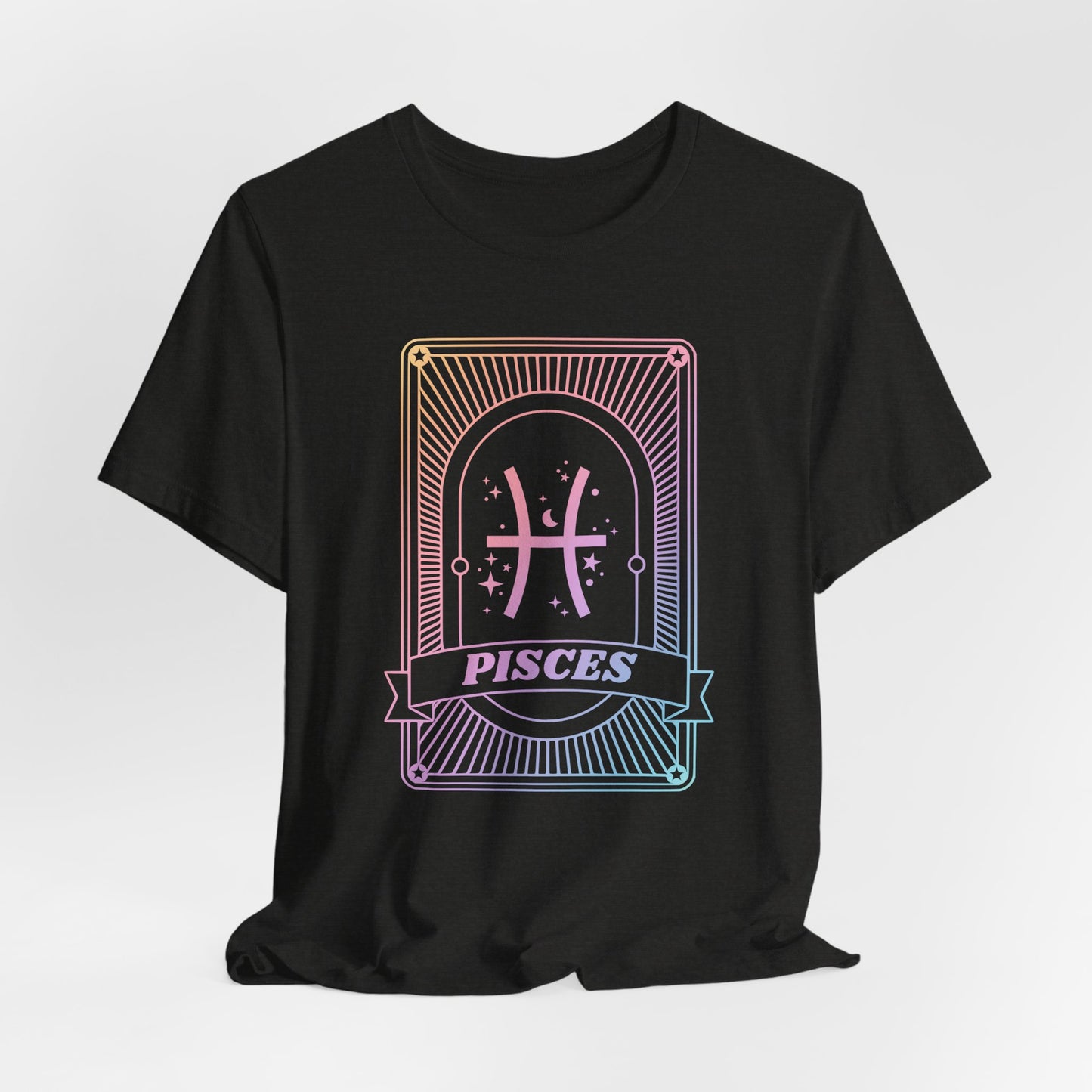 Pisces Zodiac Graphic Tee - Rainbow Astrology Shirt for Astrology Lovers | 10 Color Options