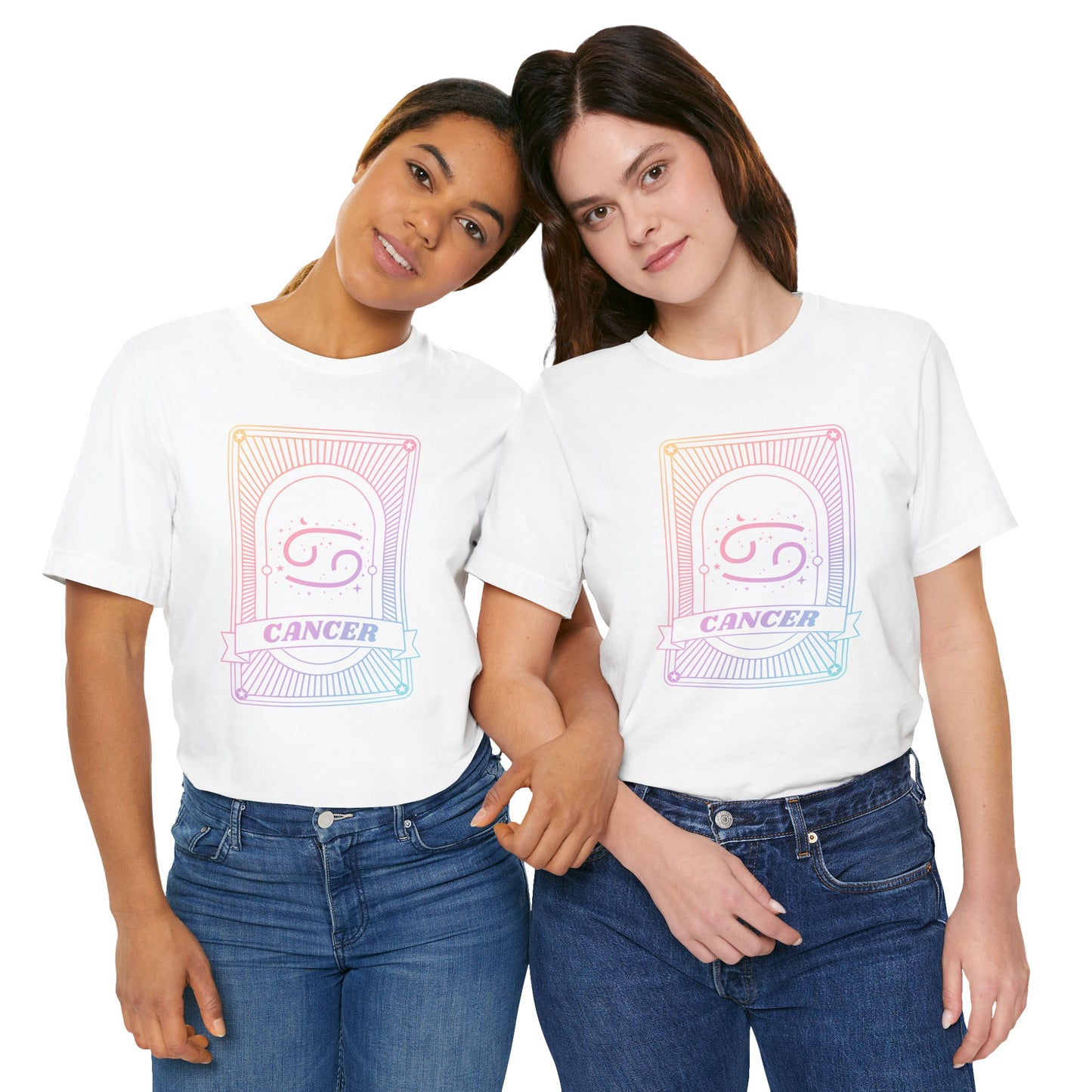 Cancer Zodiac Graphic Tee - Rainbow Astrology Shirt for Astrology Lovers | 10 Color Options