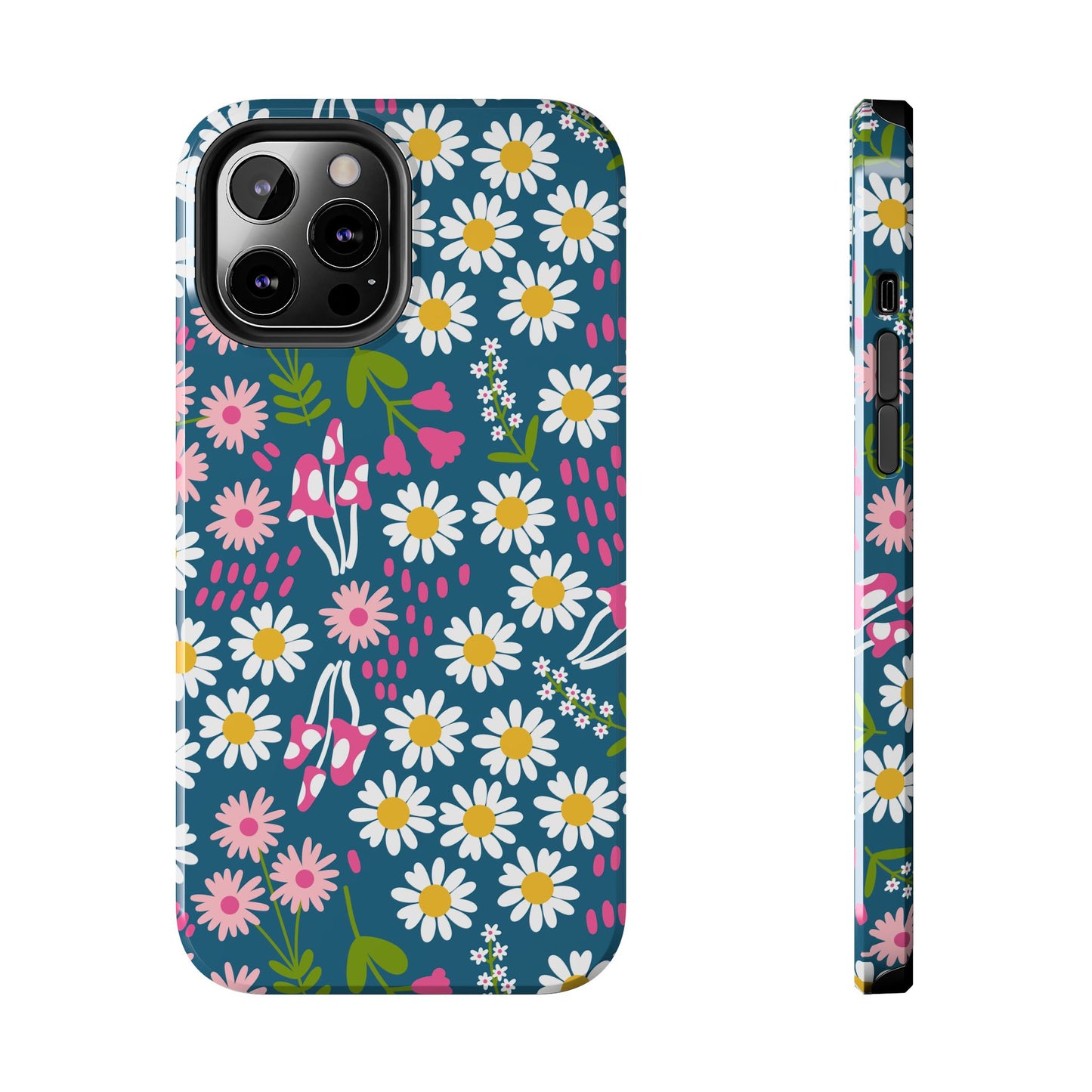 Florals + Mushrooms | Blue Tough Phone Case