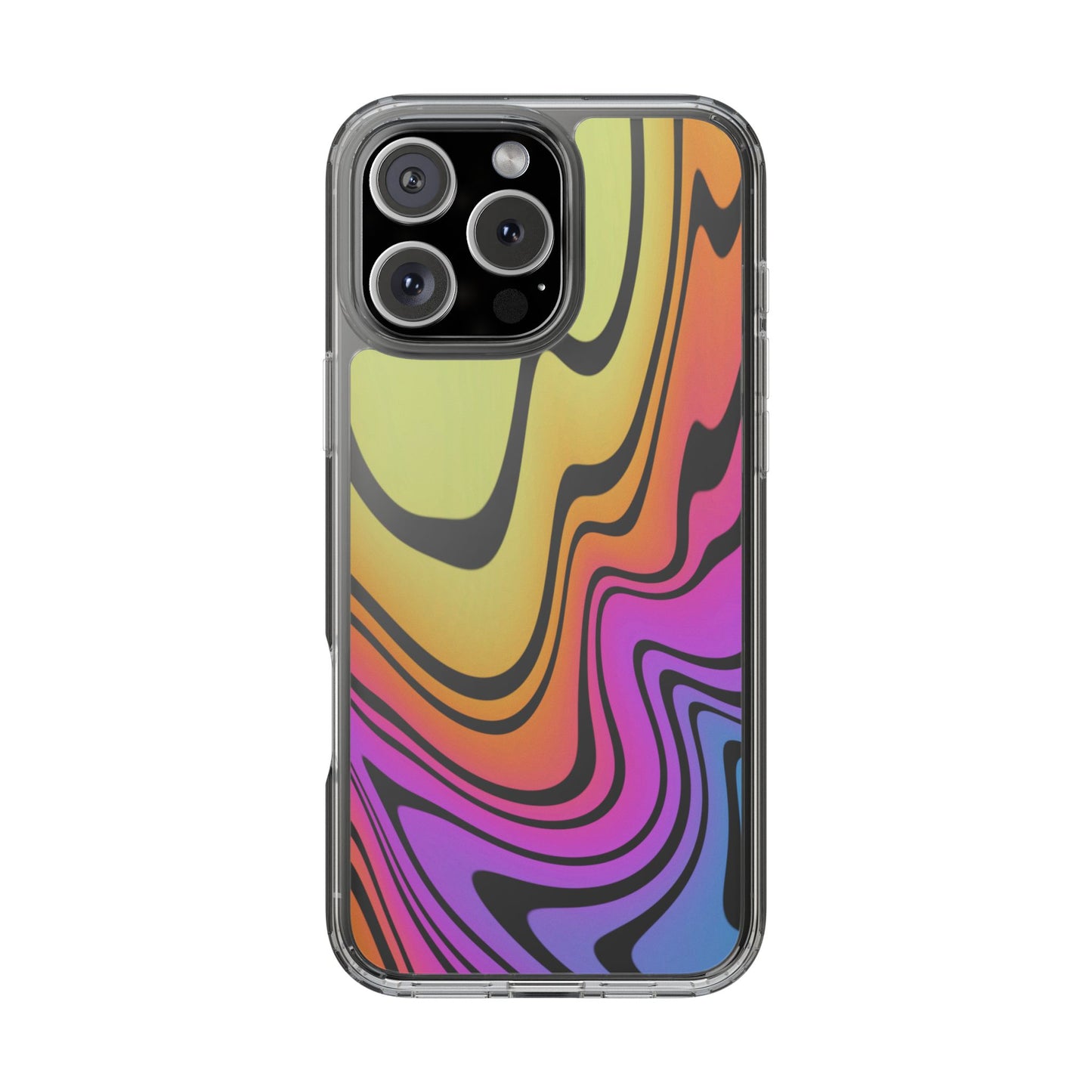 Vibrant Swirl Clear Phone Case | Trendy & Tough Rainbow Clear Phone Cover