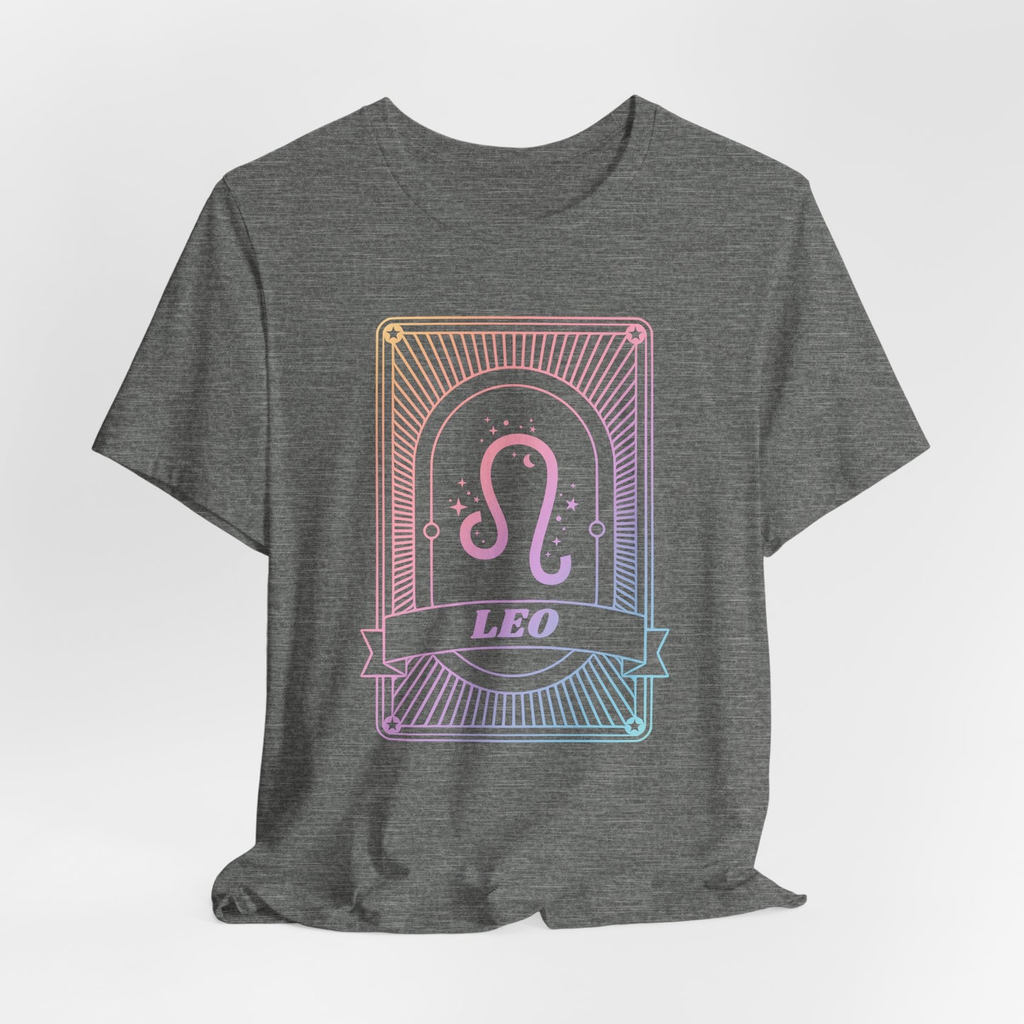 Leo Zodiac Jersey Tee - Rainbow Astrology Shirt for Astrology Lovers | 10 Color Options