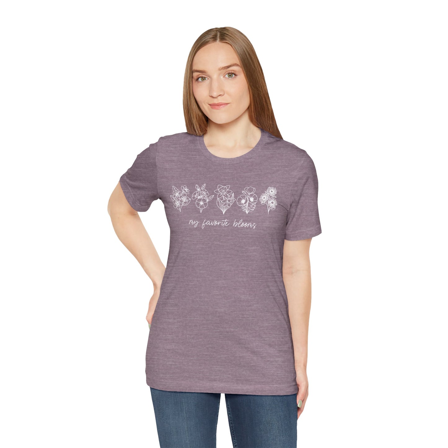 Personalized Birth Flower Garden Graphic Tee | Add Up to 5 Flowers | 13 Shirt Colors