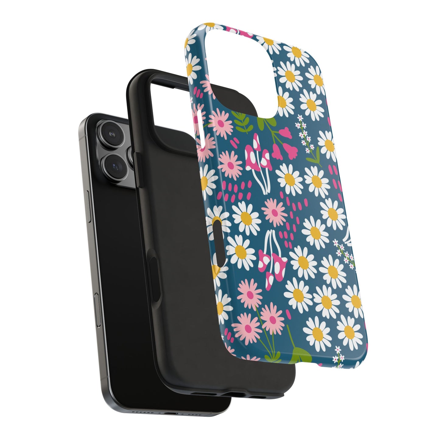 Florals + Mushrooms | Blue Tough Phone Case