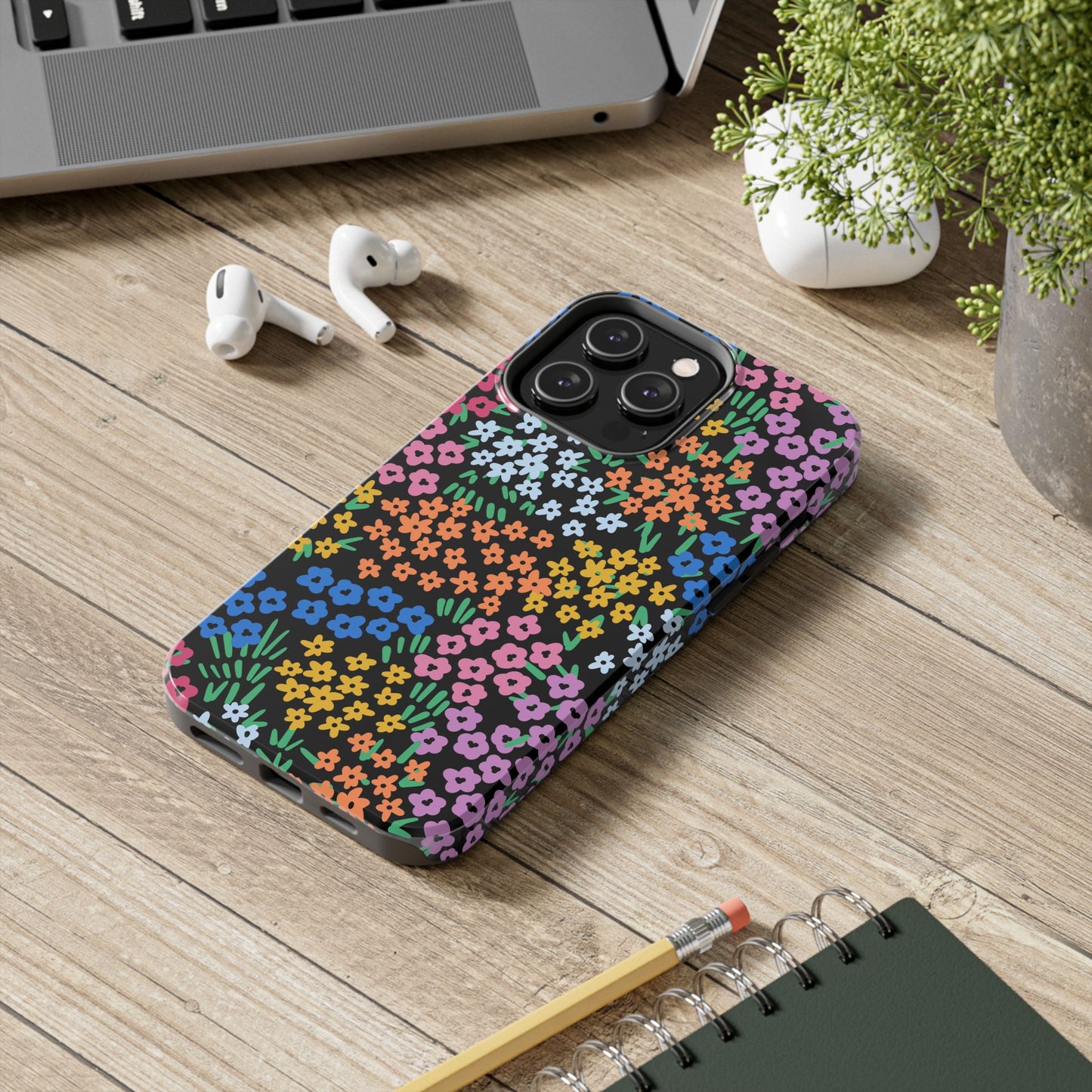 Spring Blooms | Black Tough Phone Cases | Nature Inspired iPhone Cover