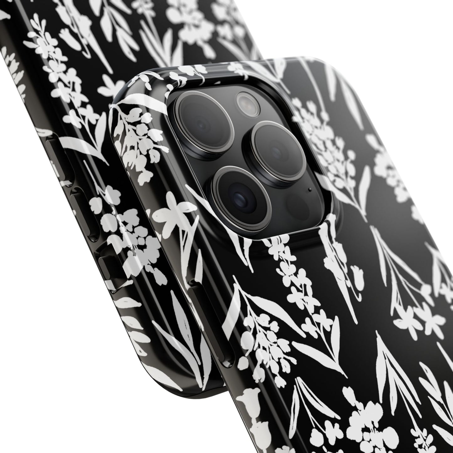 Black & White Floral Tough Phone Cases | Nature Inspired iPhone Cover