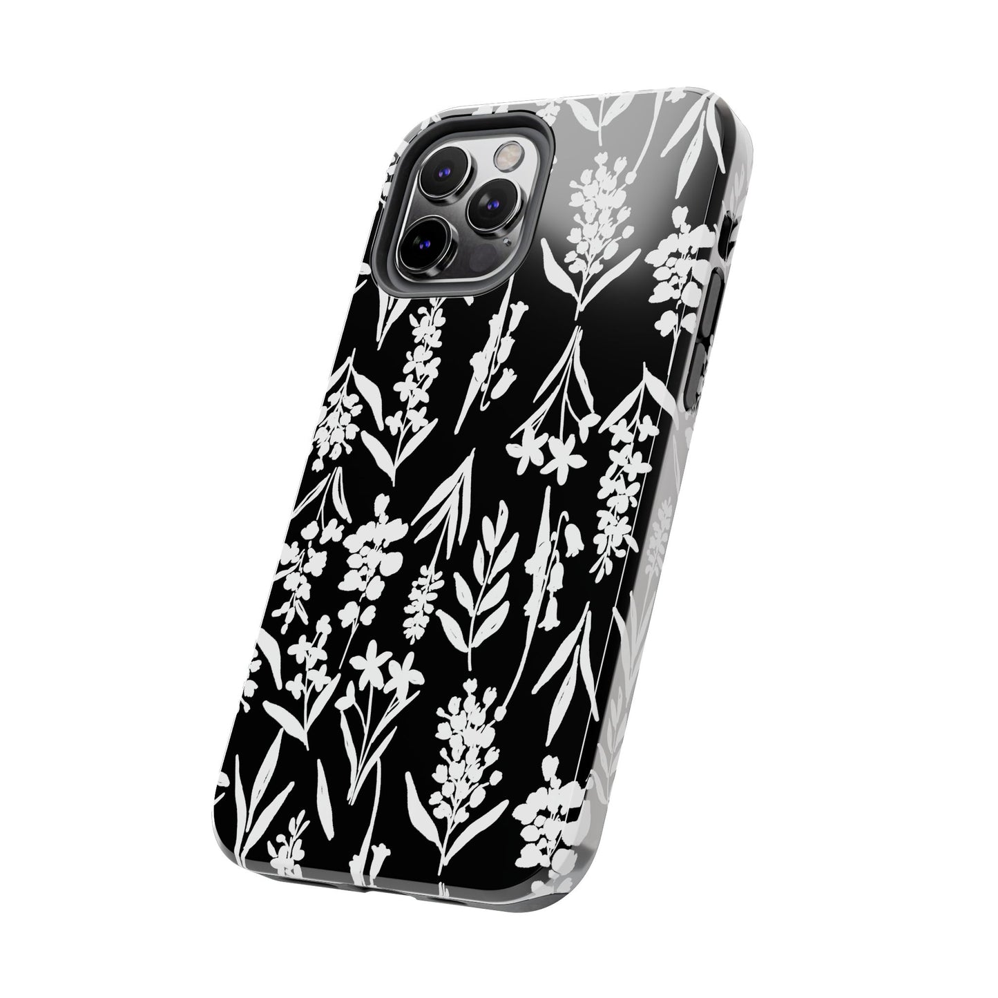 Black & White Floral Tough Phone Cases | Nature Inspired iPhone Cover