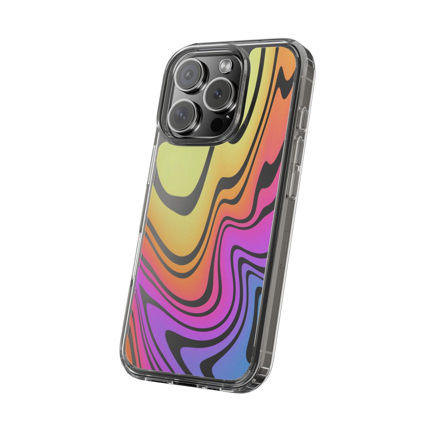 Vibrant Swirl Clear Phone Case | Trendy & Tough Rainbow Clear Phone Cover