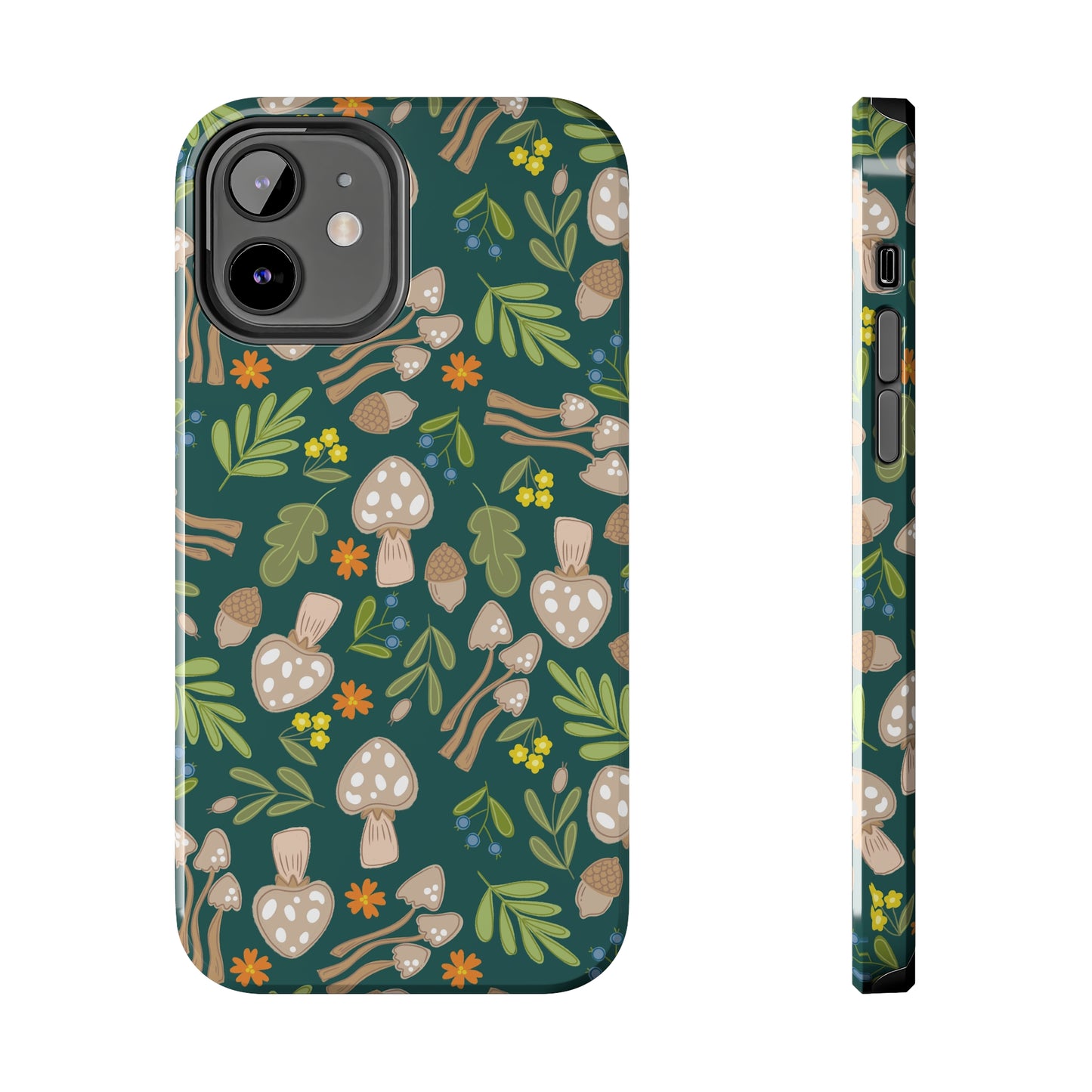Mushroom Forest | Dark Green Tough Phone Cases