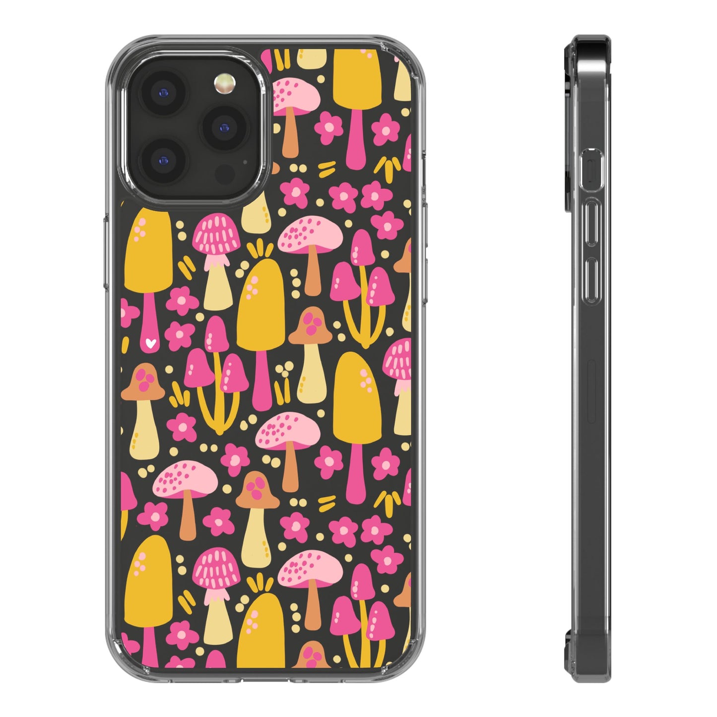 Mushrooms & Little Blooms Clear Phone Case - Stylish & Protective Cover