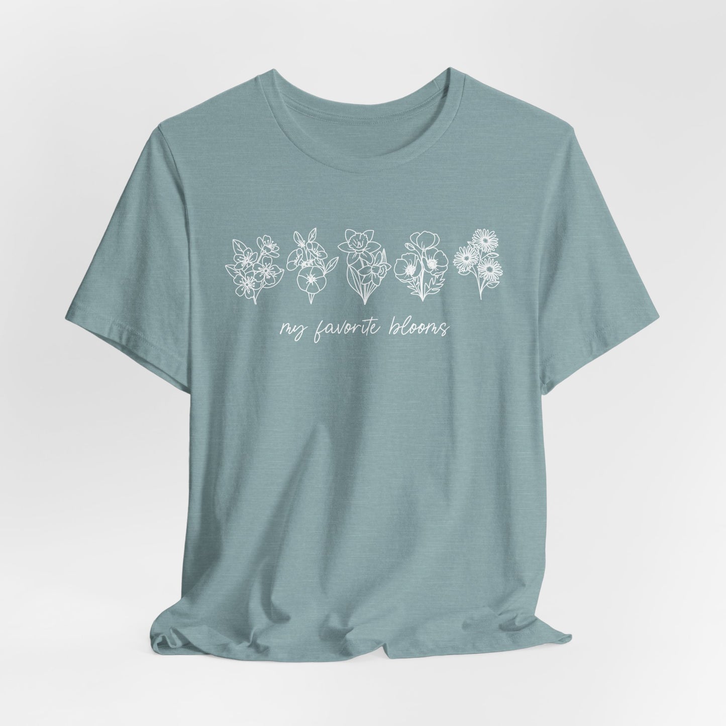 Personalized Birth Flower Garden Graphic Tee | Add Up to 5 Flowers | 13 Shirt Colors