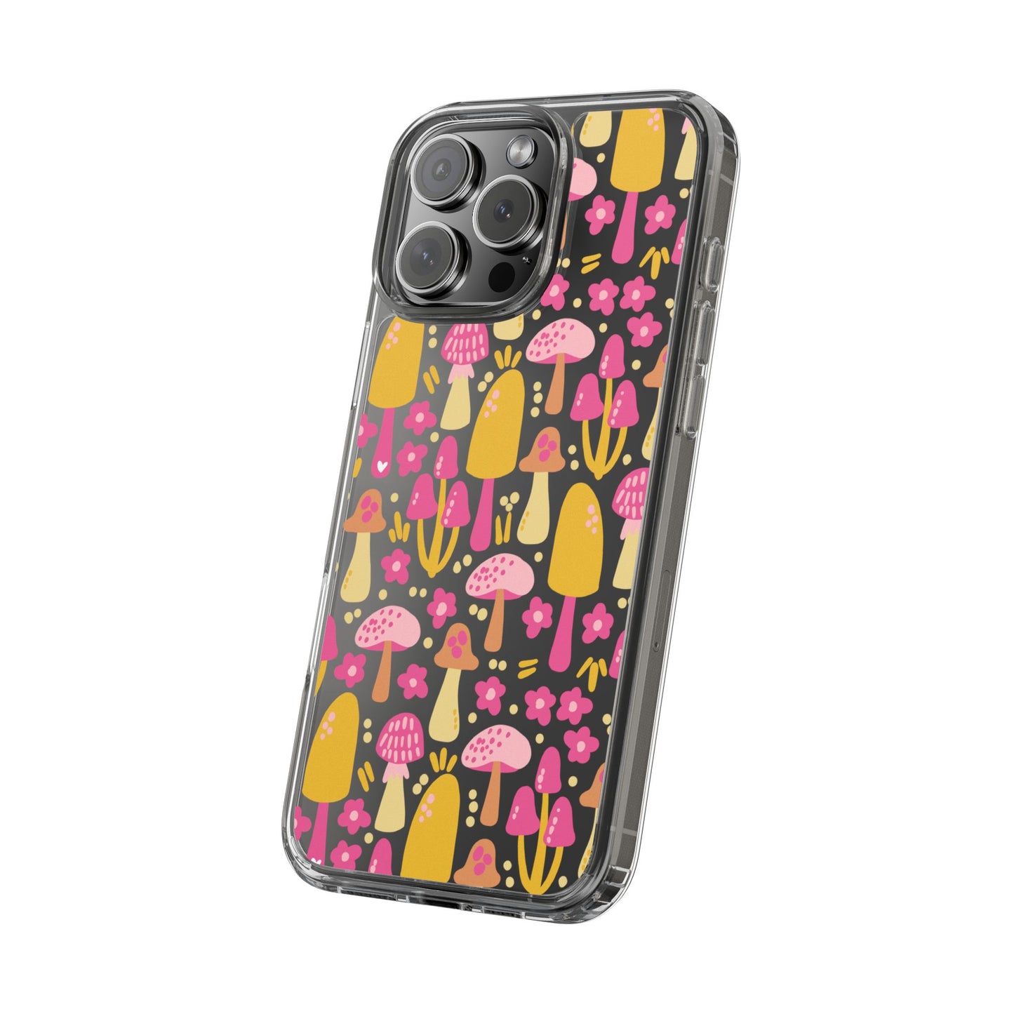 Mushrooms & Little Blooms Clear Phone Case - Stylish & Protective Cover