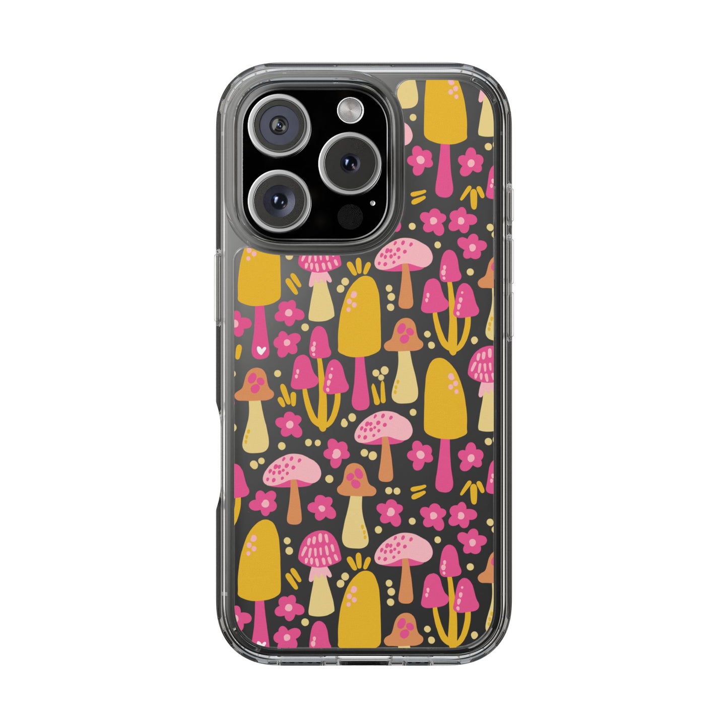 Mushrooms & Little Blooms Clear Phone Case - Stylish & Protective Cover