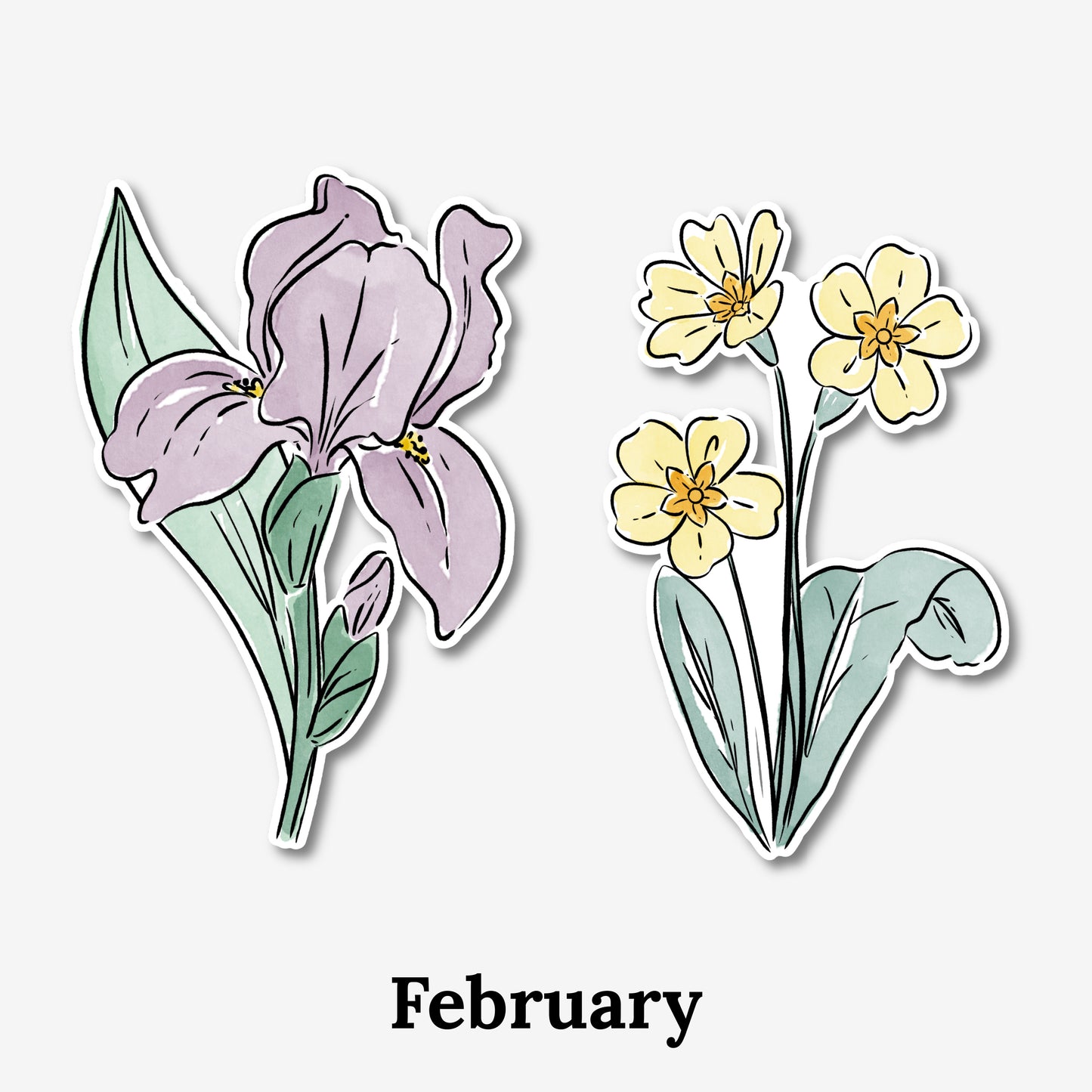 Birth Flower Vinyl Sticker | 3" Weatherproof & Dishwasher Safe | Watercolor Birth Month Nature Inspired Gift