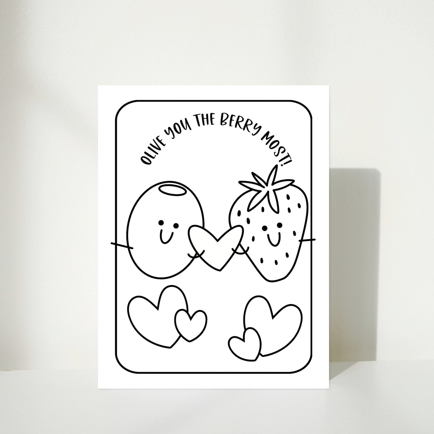 Love Puns Coloring Page Printable | 10 Digital Cards for Couples, Lovers, Best Friends & Foodies