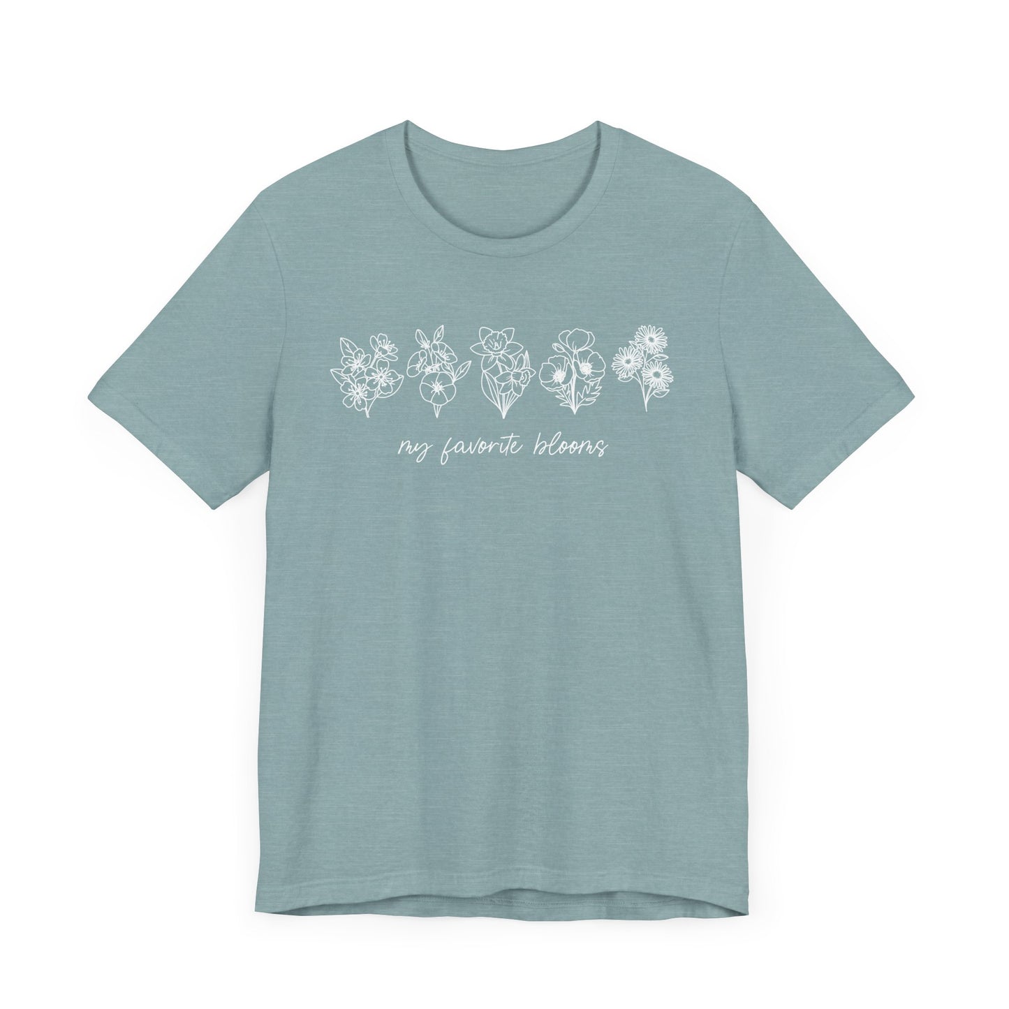 Personalized Birth Flower Garden Graphic Tee | Add Up to 5 Flowers | 13 Shirt Colors