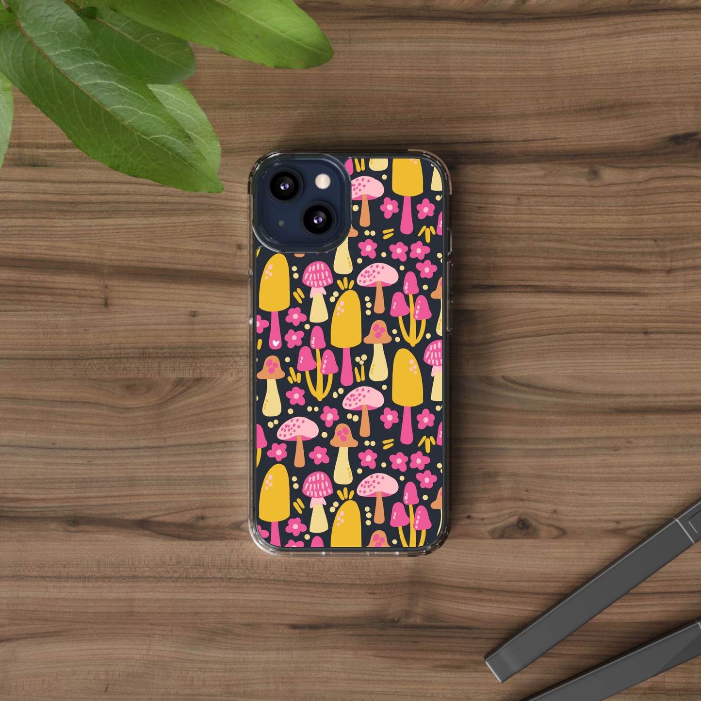 Mushrooms & Little Blooms Clear Phone Case - Stylish & Protective Cover