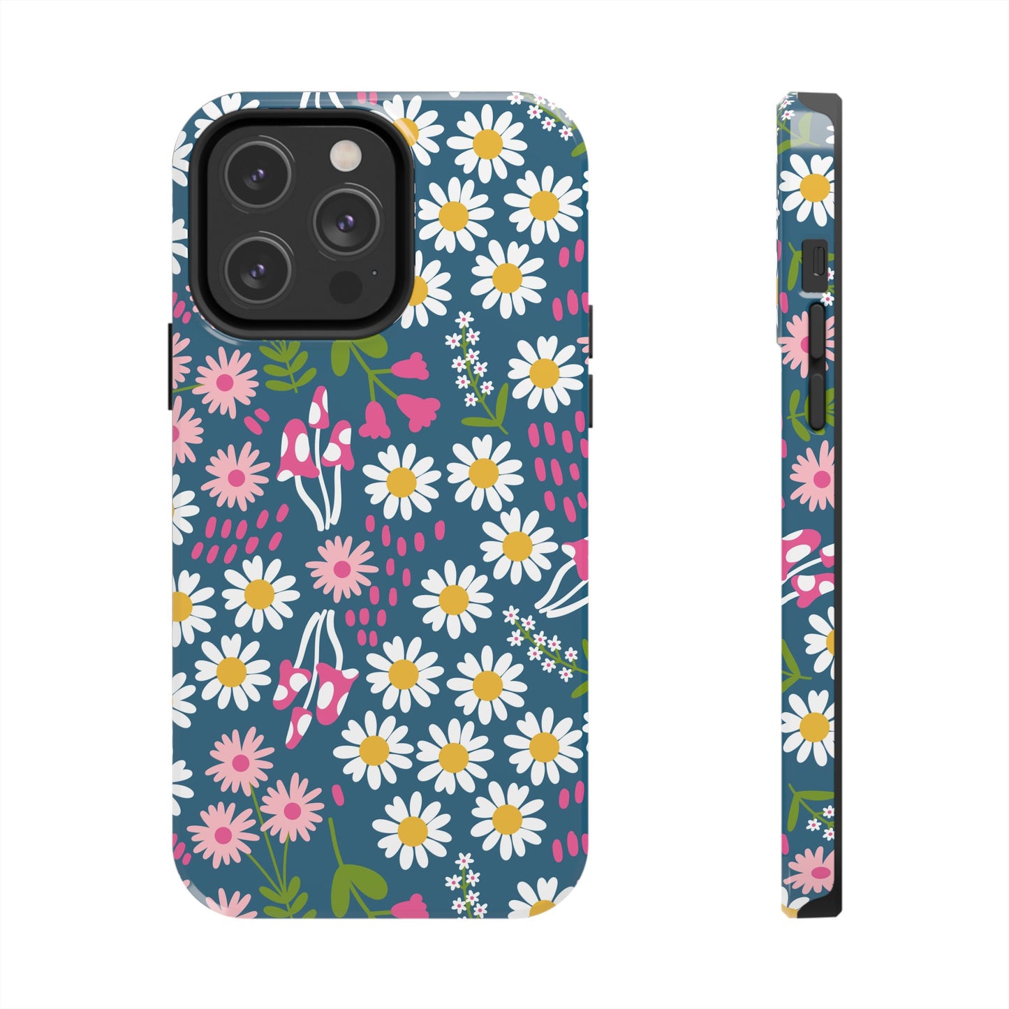 Florals + Mushrooms | Blue Tough Phone Case