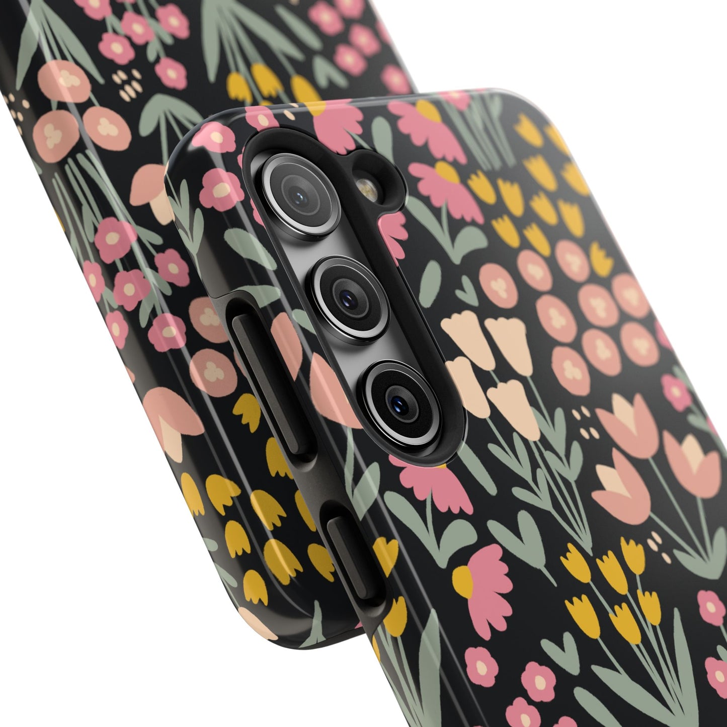 Blossom Dreams | Midnight Black Floral Tough iPhone Samsung Cases | Nature Inspired iPhone Cover