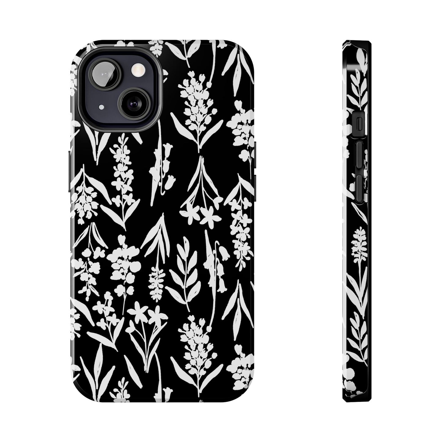 Black & White Floral Tough Phone Cases | Nature Inspired iPhone Cover