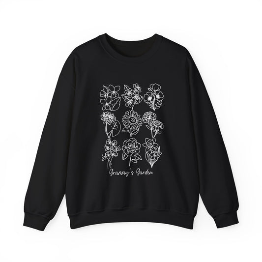 Personalized Birth Flower Garden Sweatshirt | Up to 12 Flowers