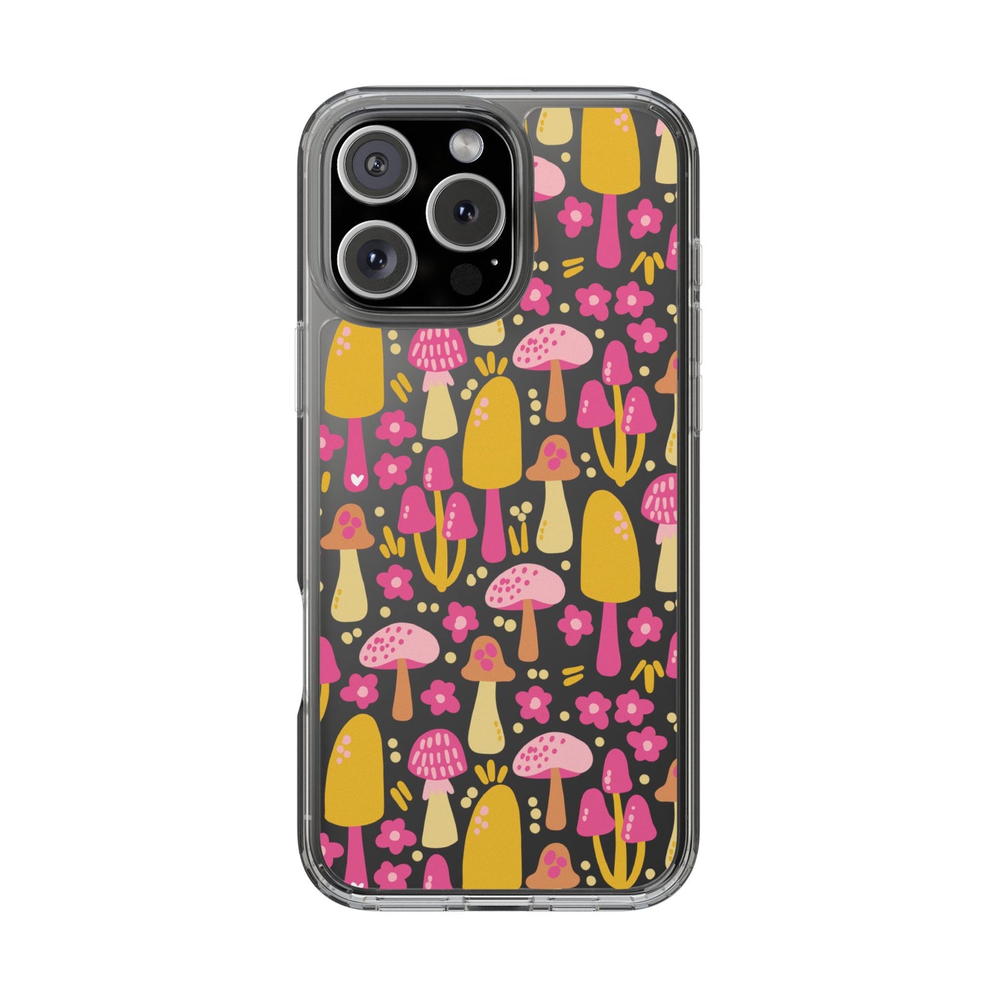 Mushrooms & Little Blooms Clear Phone Case - Stylish & Protective Cover