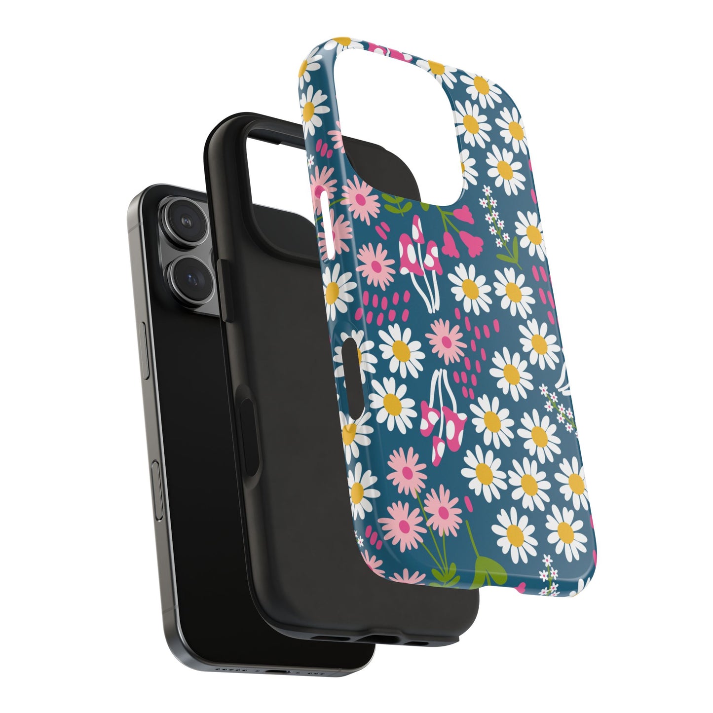 Florals + Mushrooms | Blue Tough Phone Case