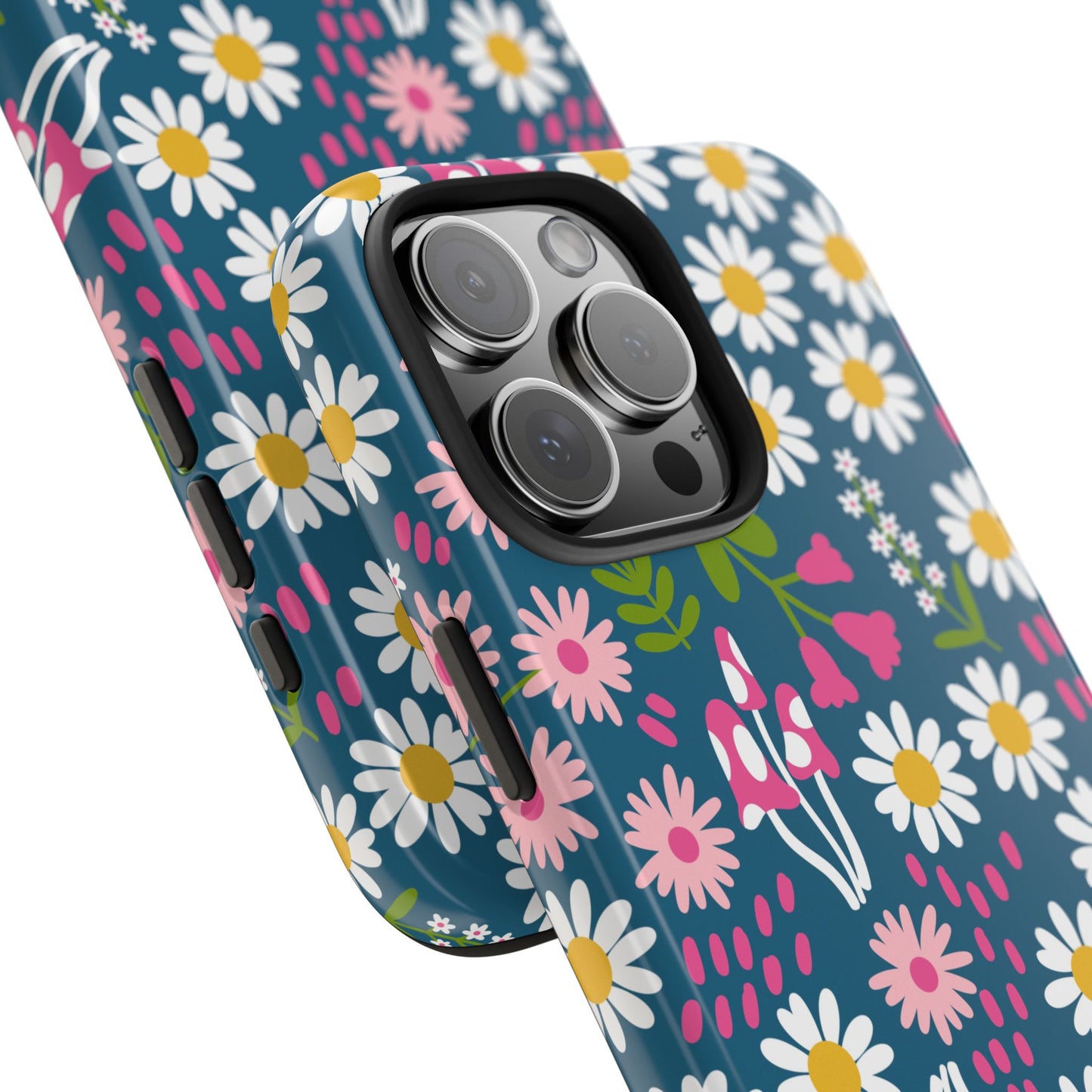 Florals + Mushrooms | Blue Tough Phone Case