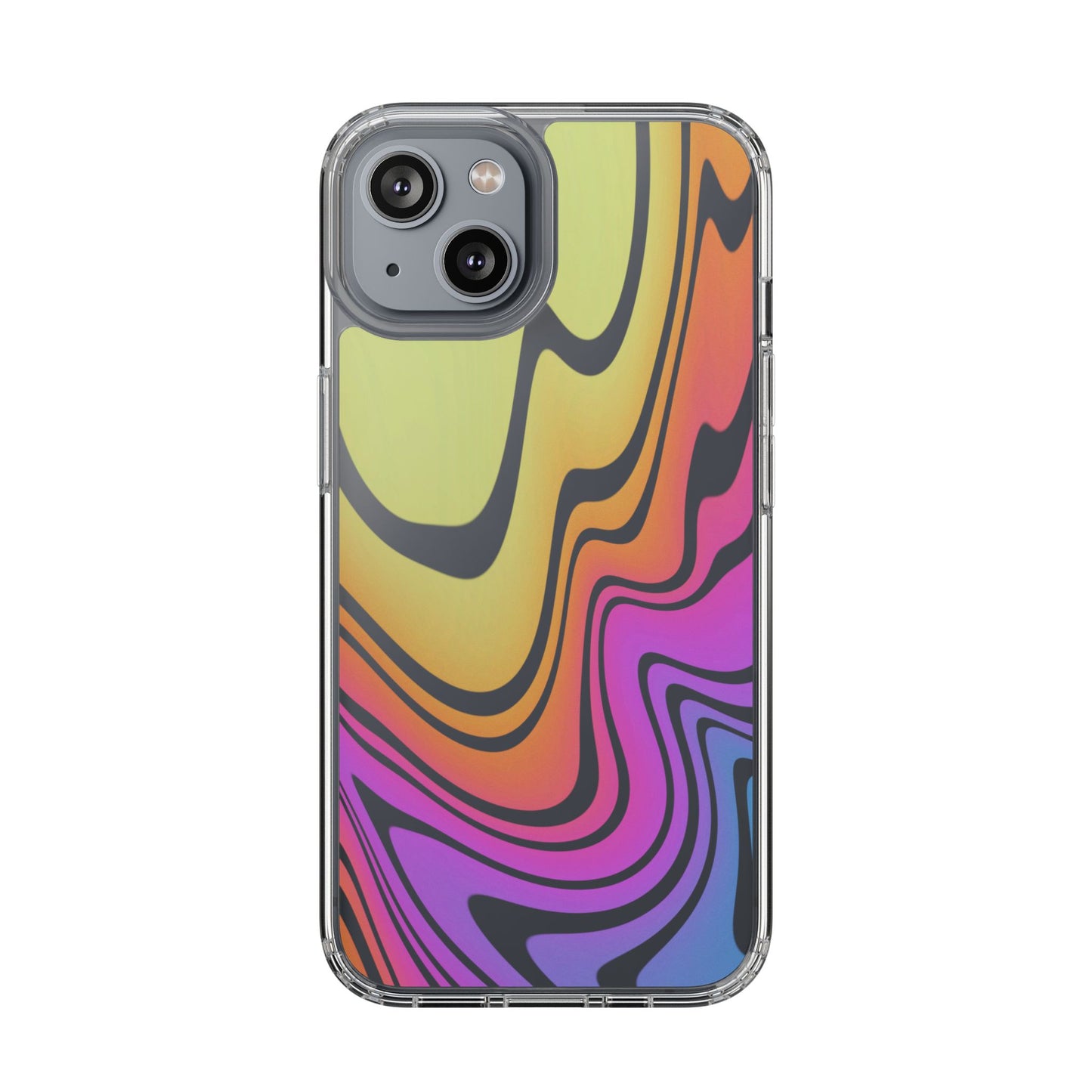 Vibrant Swirl Clear Phone Case | Trendy & Tough Rainbow Clear Phone Cover