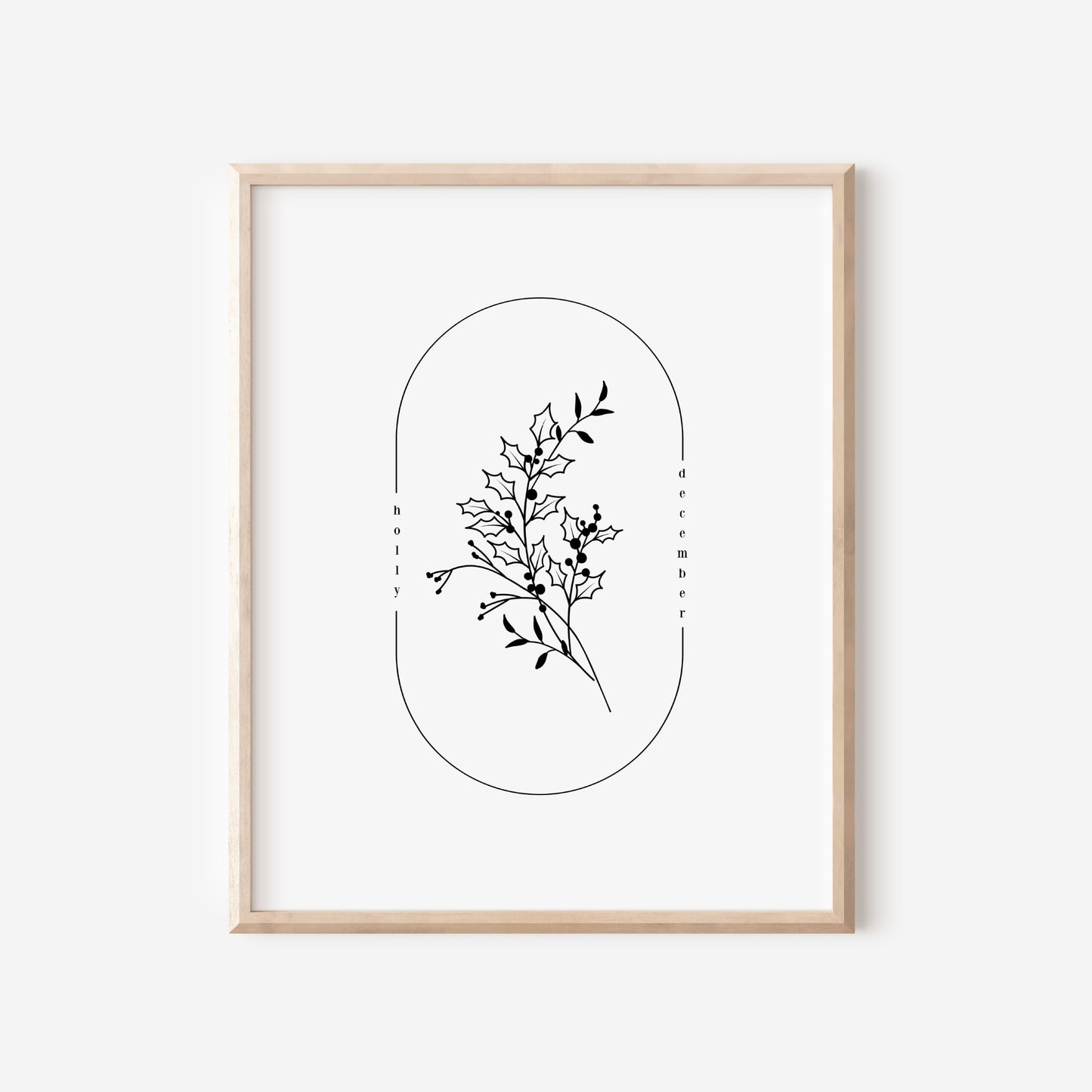 December Birth Flower Print | Narcissus Holly Poinsettia Simple Floral Wall Decor | Nursery Art Birthday Gift Remembrance Keepsake