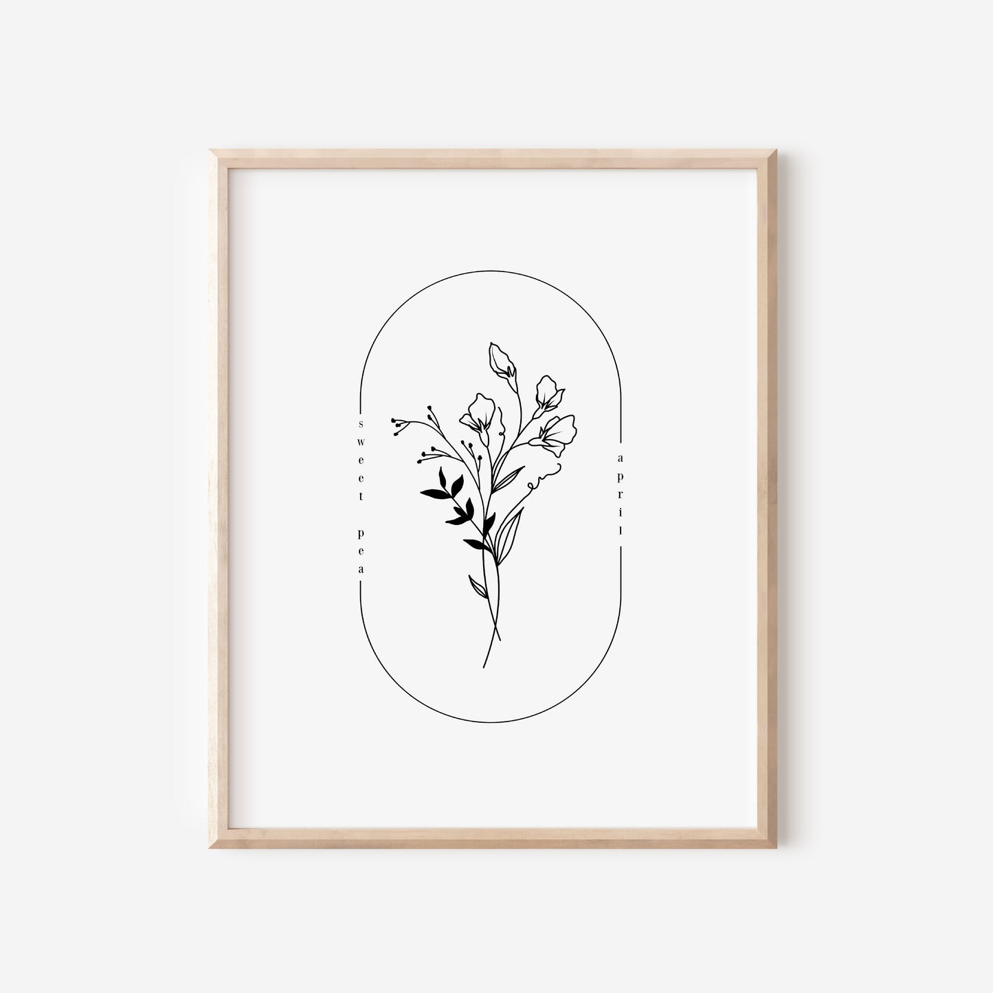 April Birth Flower Print | Daisy Sweet Pea Simple Floral Wall Decor | Nursery Art Birthday Gift Remembrance Keepsake