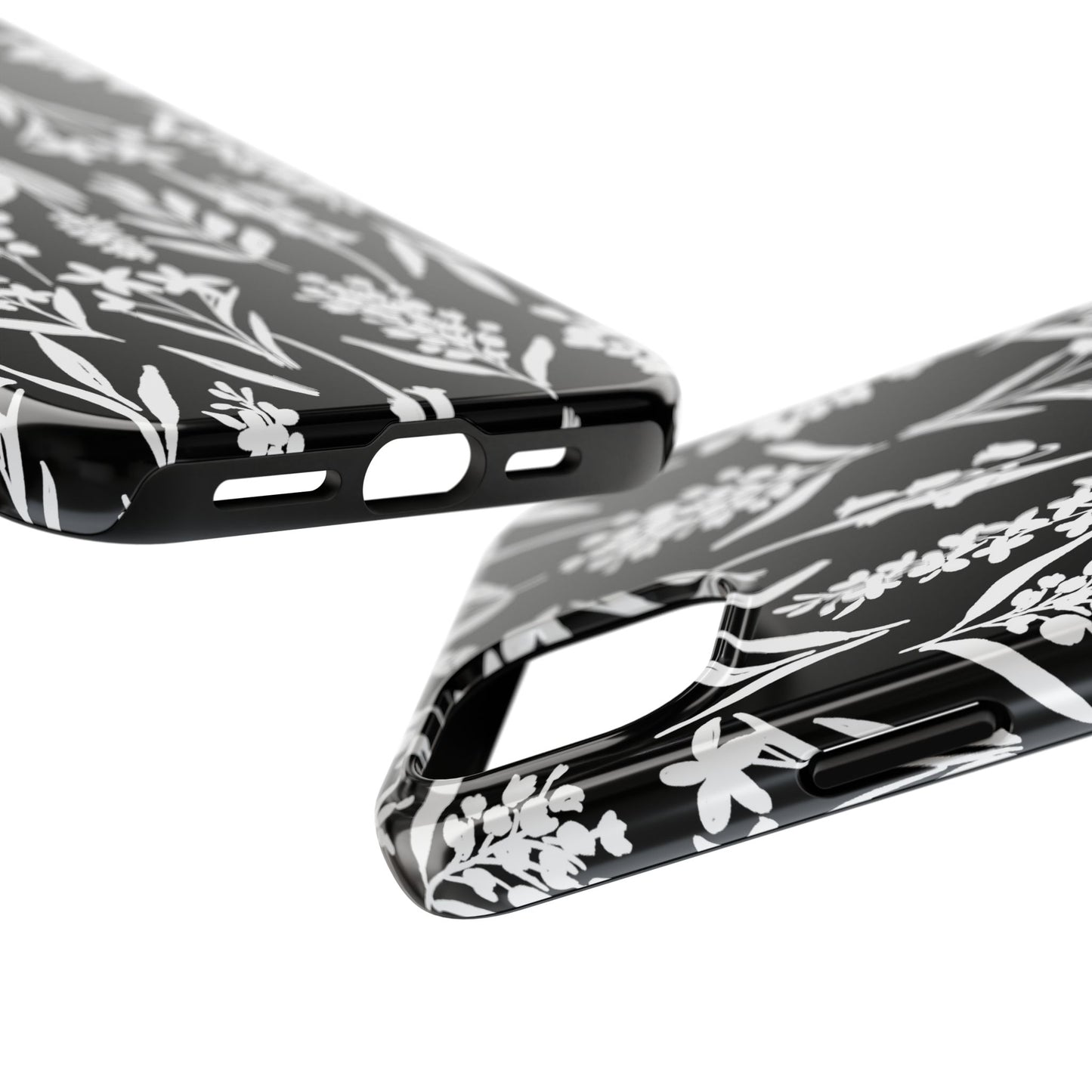 Black & White Floral Tough Phone Cases | Nature Inspired iPhone Cover