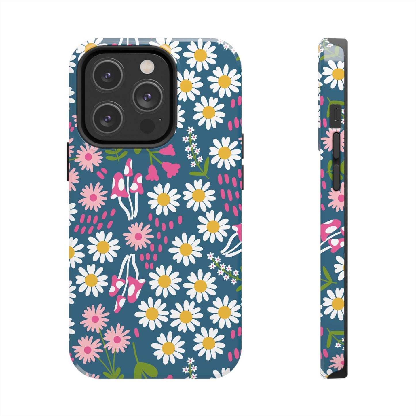 Florals + Mushrooms | Blue Tough Phone Case