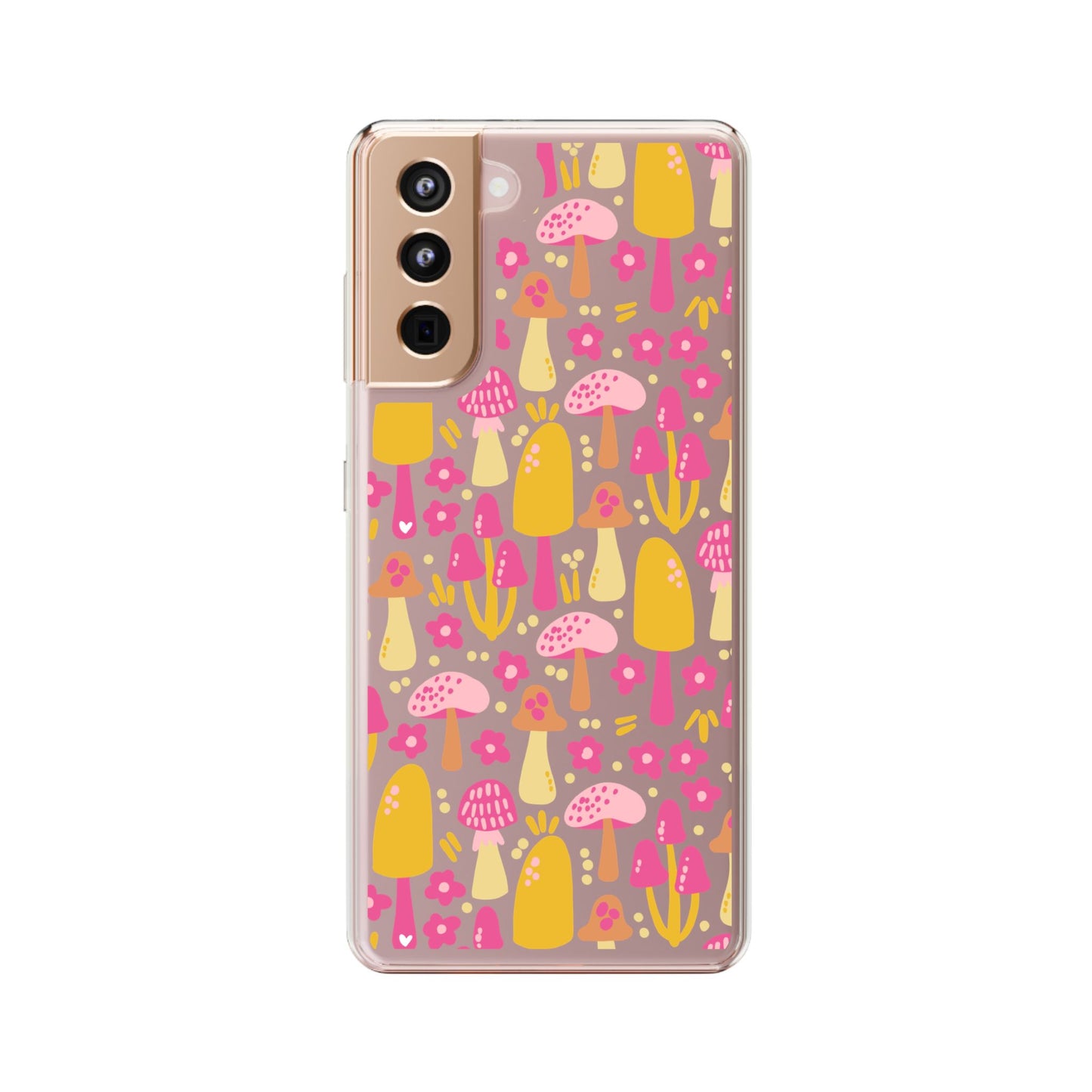 Mushrooms & Little Blooms Clear Phone Case - Stylish & Protective Cover