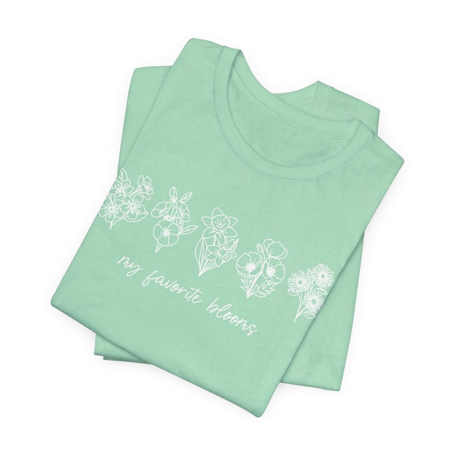 Personalized Birth Flower Garden Graphic Tee | Add Up to 5 Flowers | 13 Shirt Colors