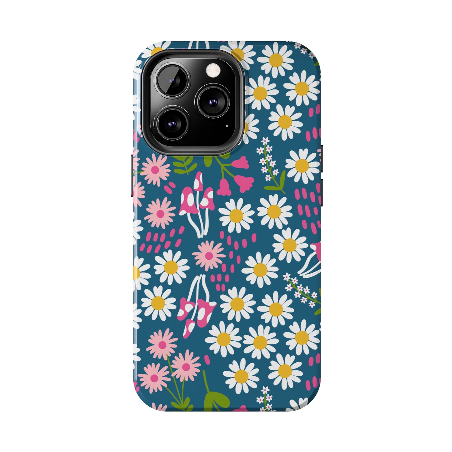 Florals + Mushrooms | Blue Tough Phone Case